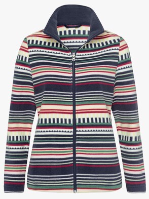 Fleece-Jacke - bunt-gestreift