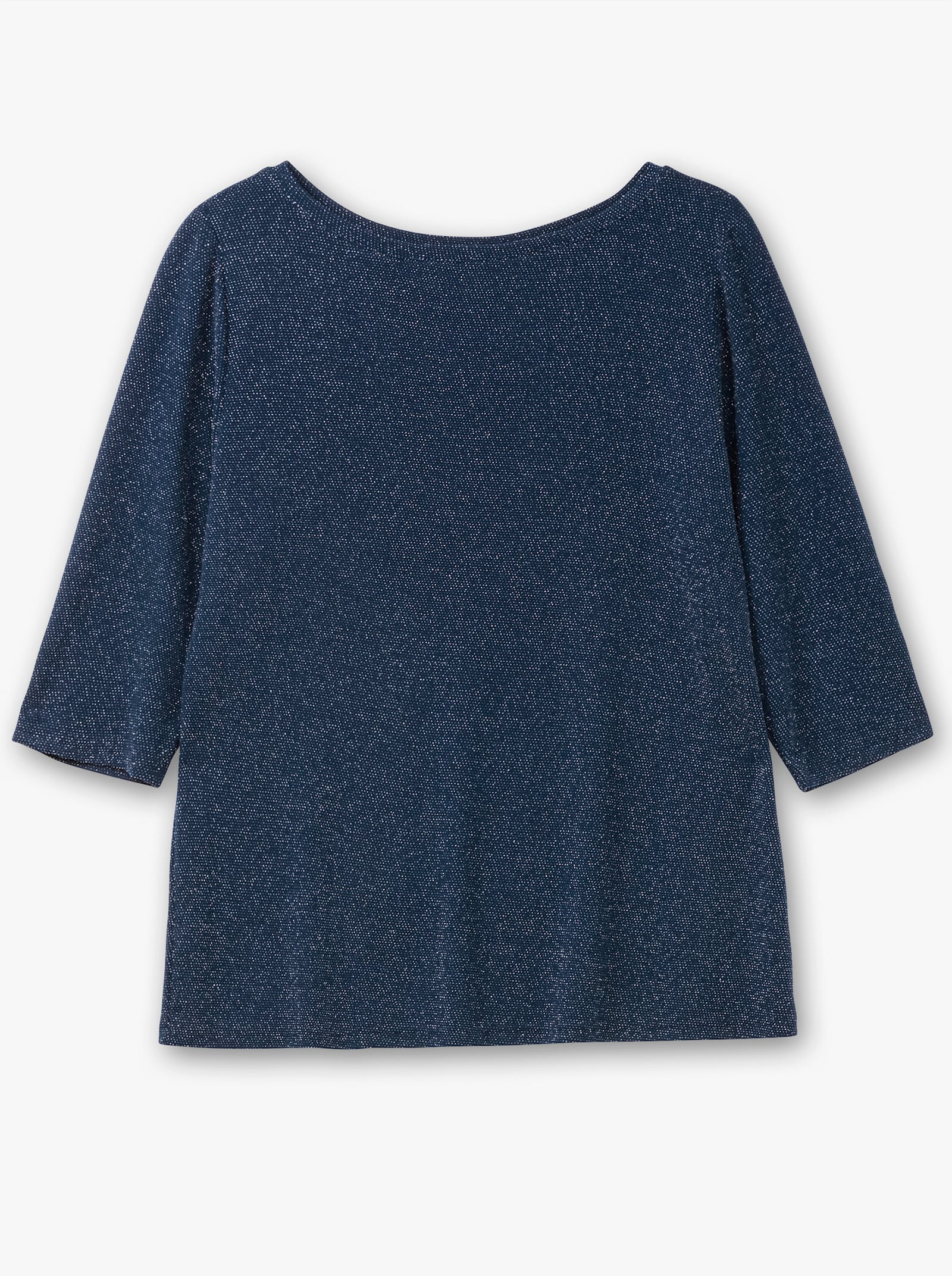 sheego T-shirt à manches 3/4 avec fil brillant - Saphir