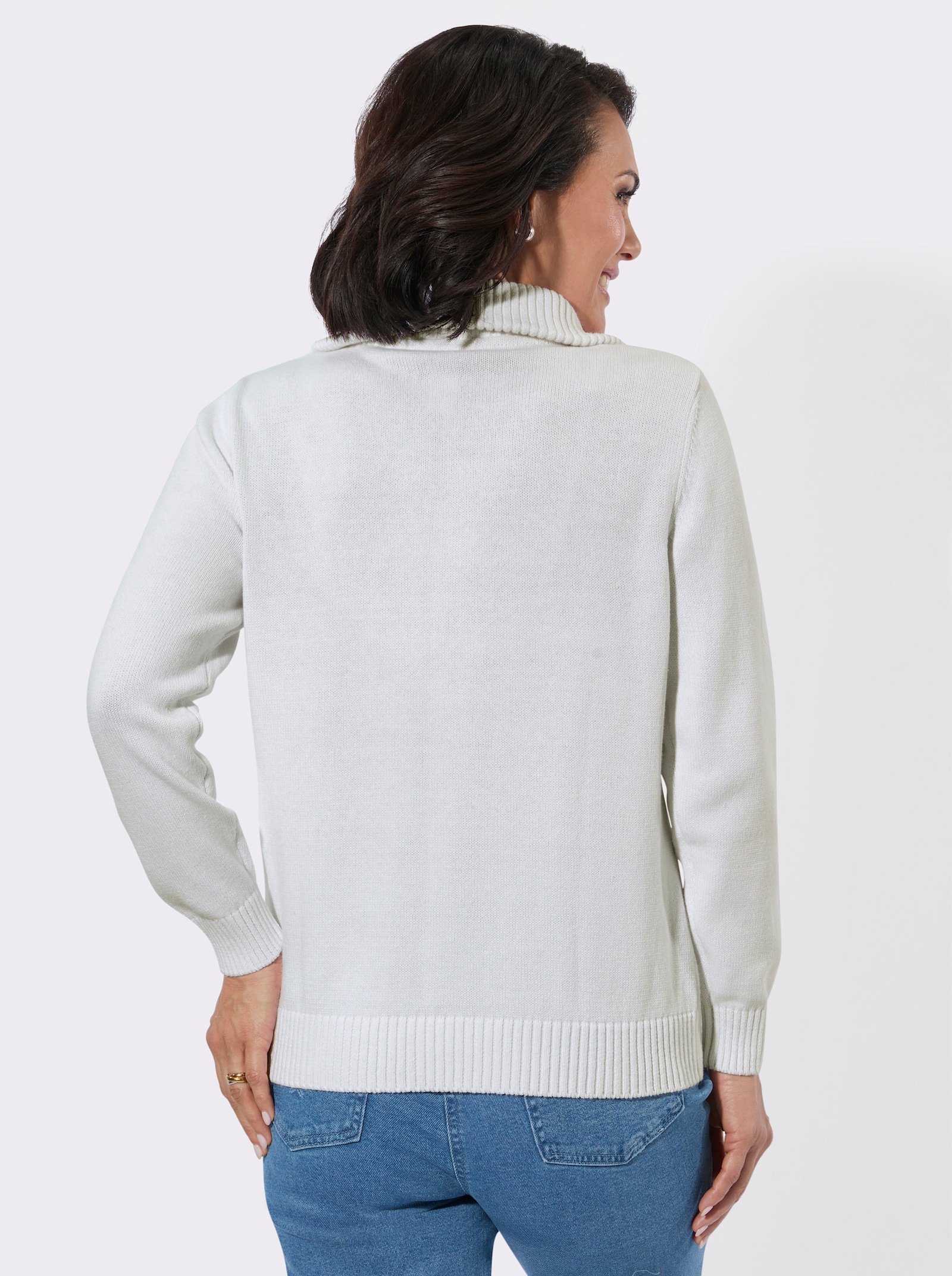 Pull camionneur au mélange de motifs - écru