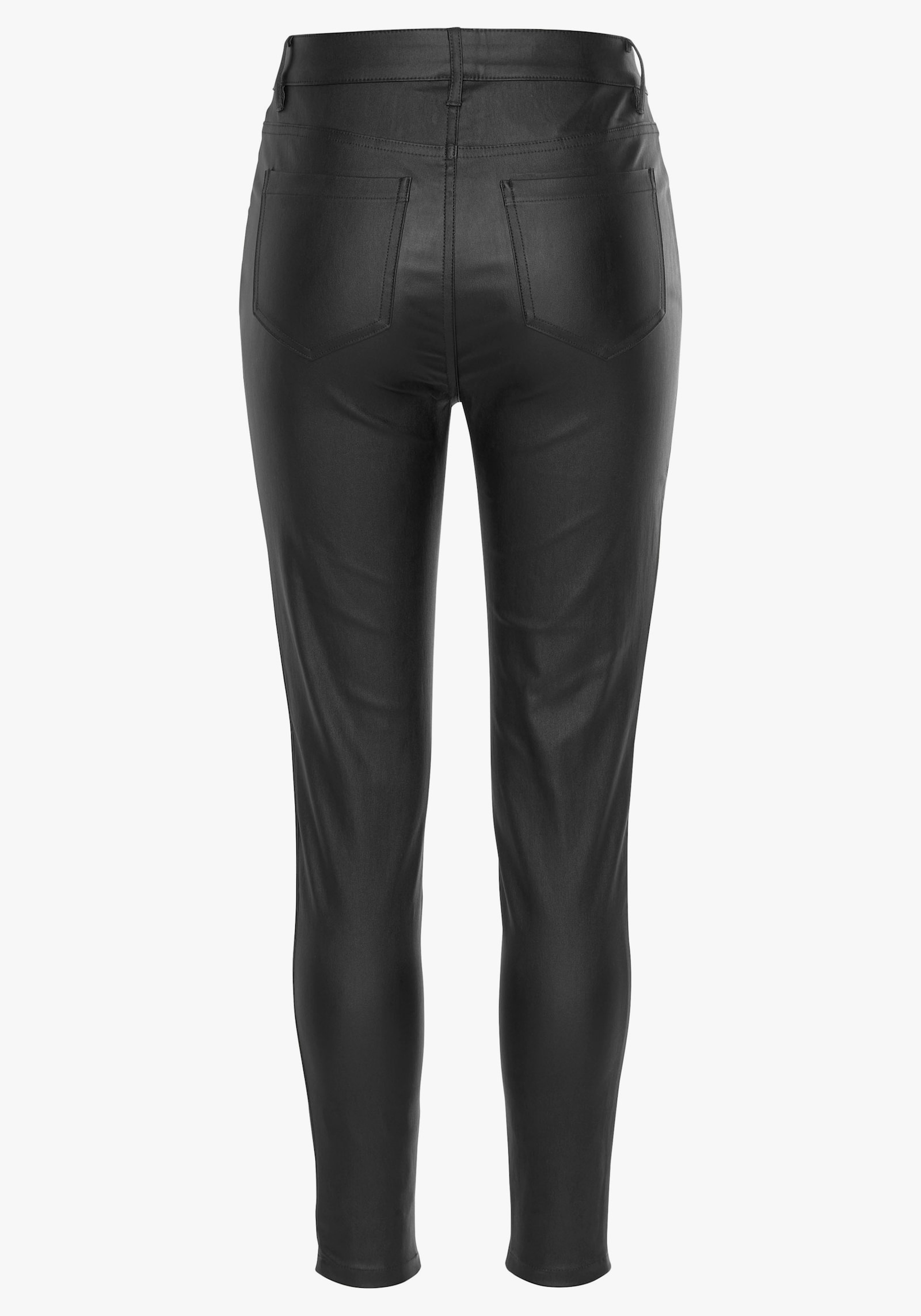 LASCANA Lederimitathose - schwarz