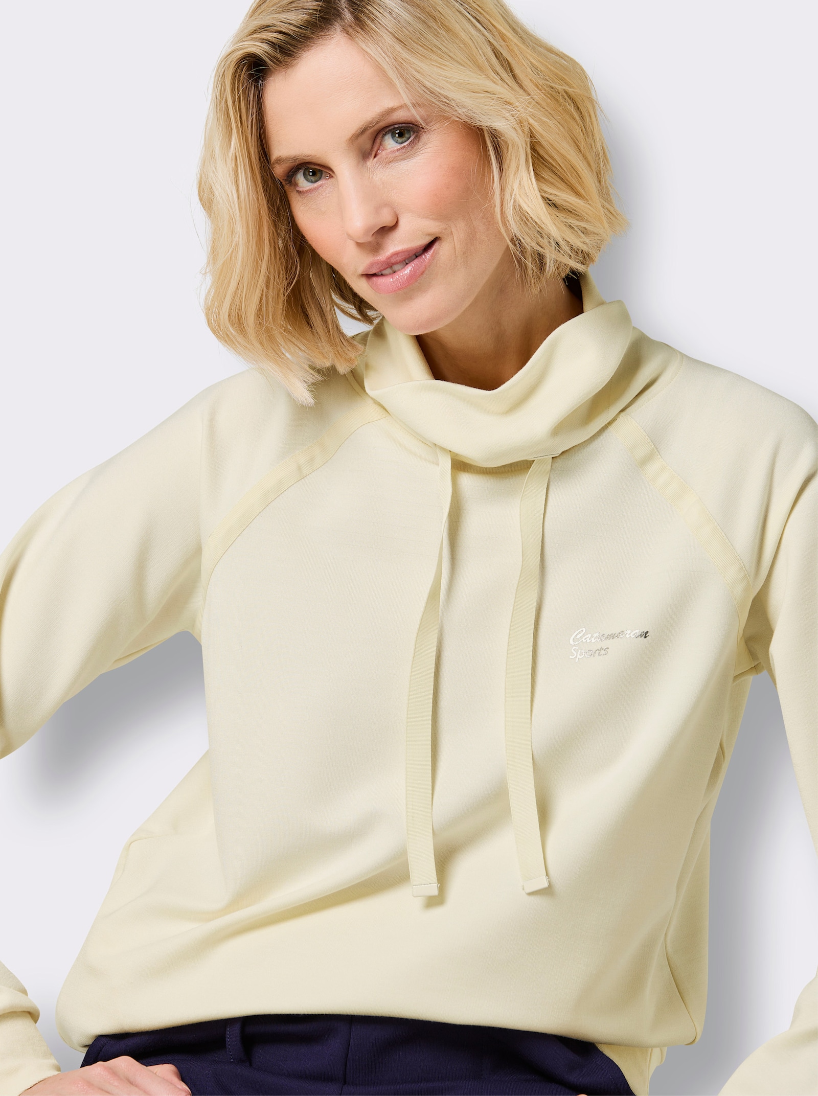 Catamaran Sports Sweatshirt mit Reißverschluss-Nahttasche - champagner
