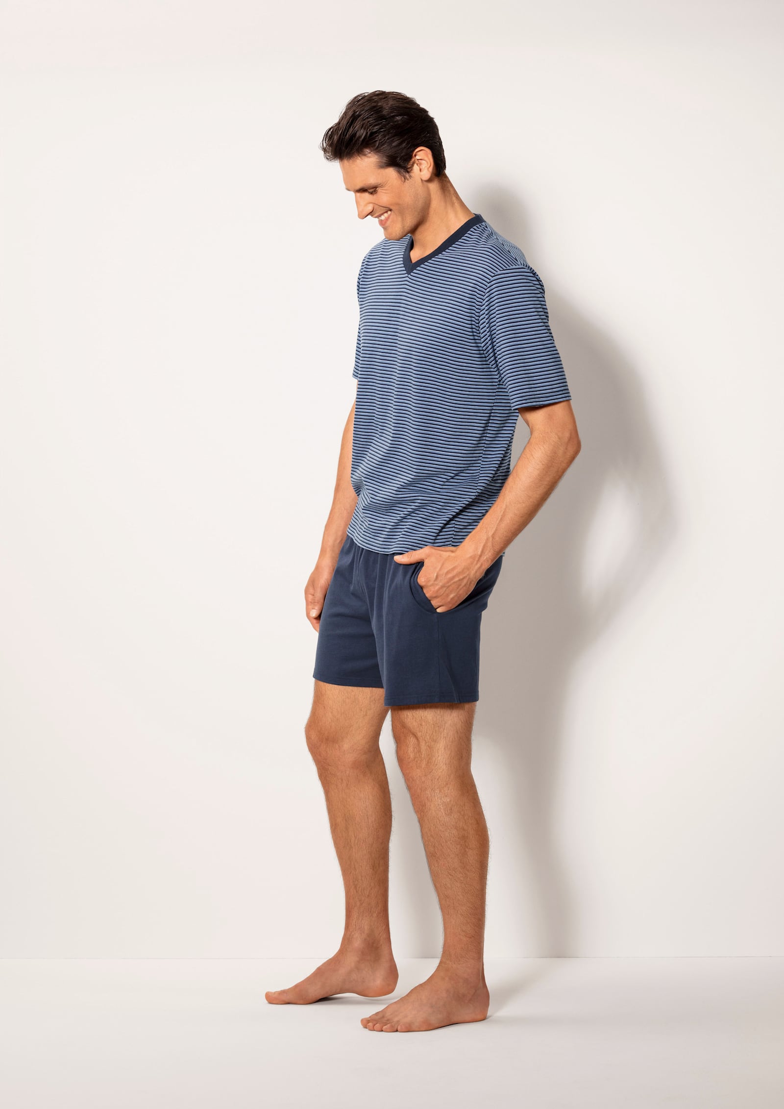 le jogger Pyjama - blau-marine, grau-anthrazit