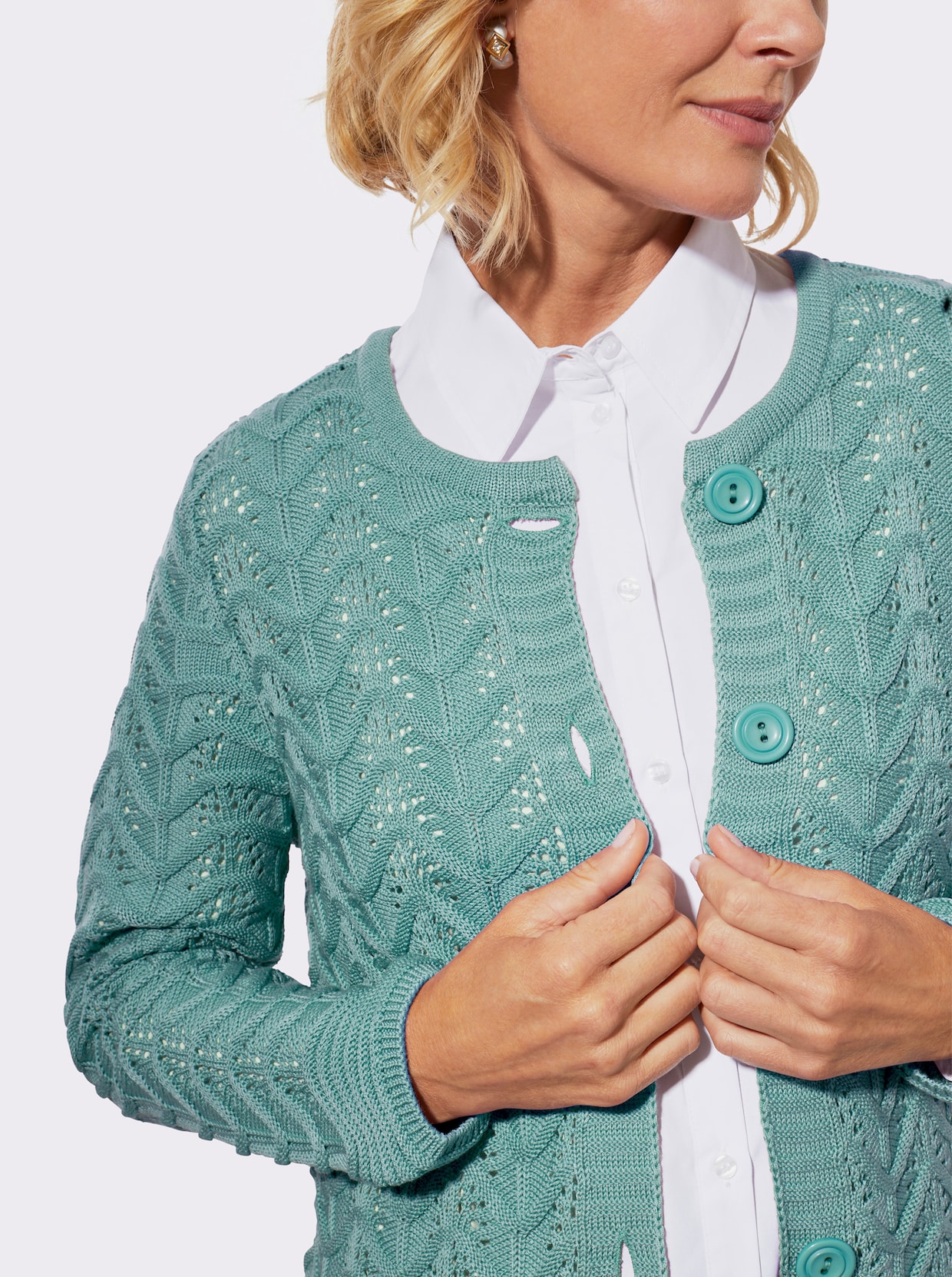 Strickjacke - salbei