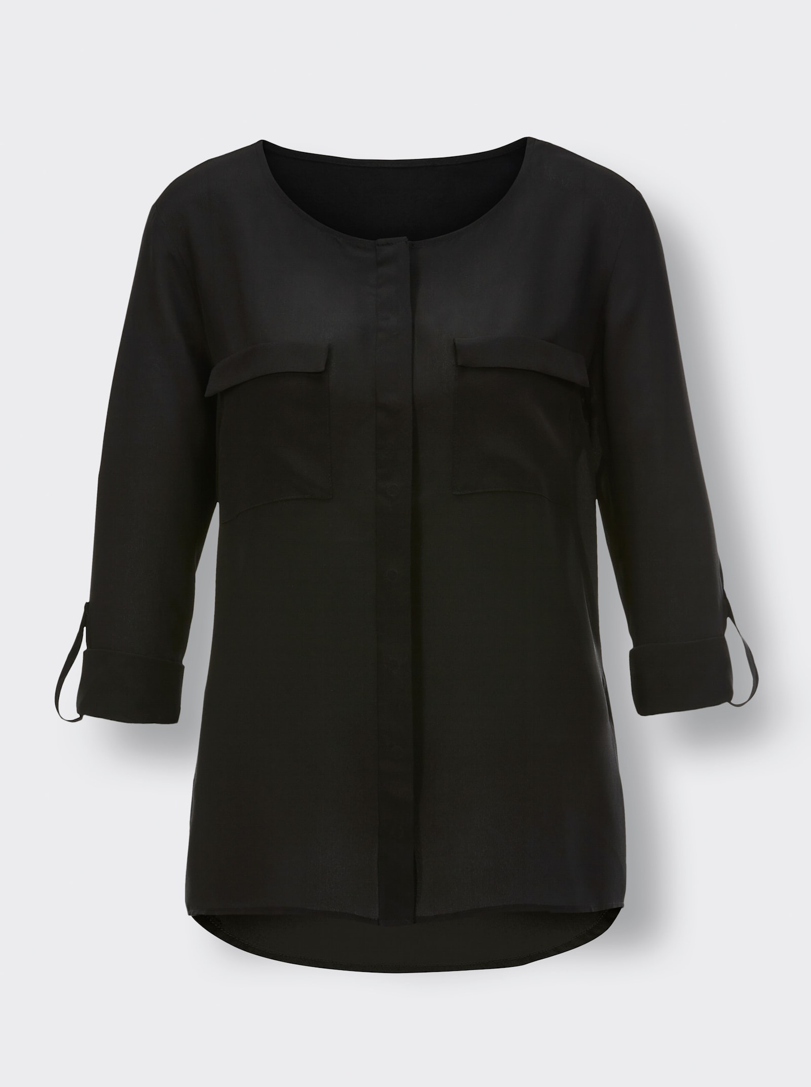 heine Seidenbluse mit mattem Glanz - schwarz