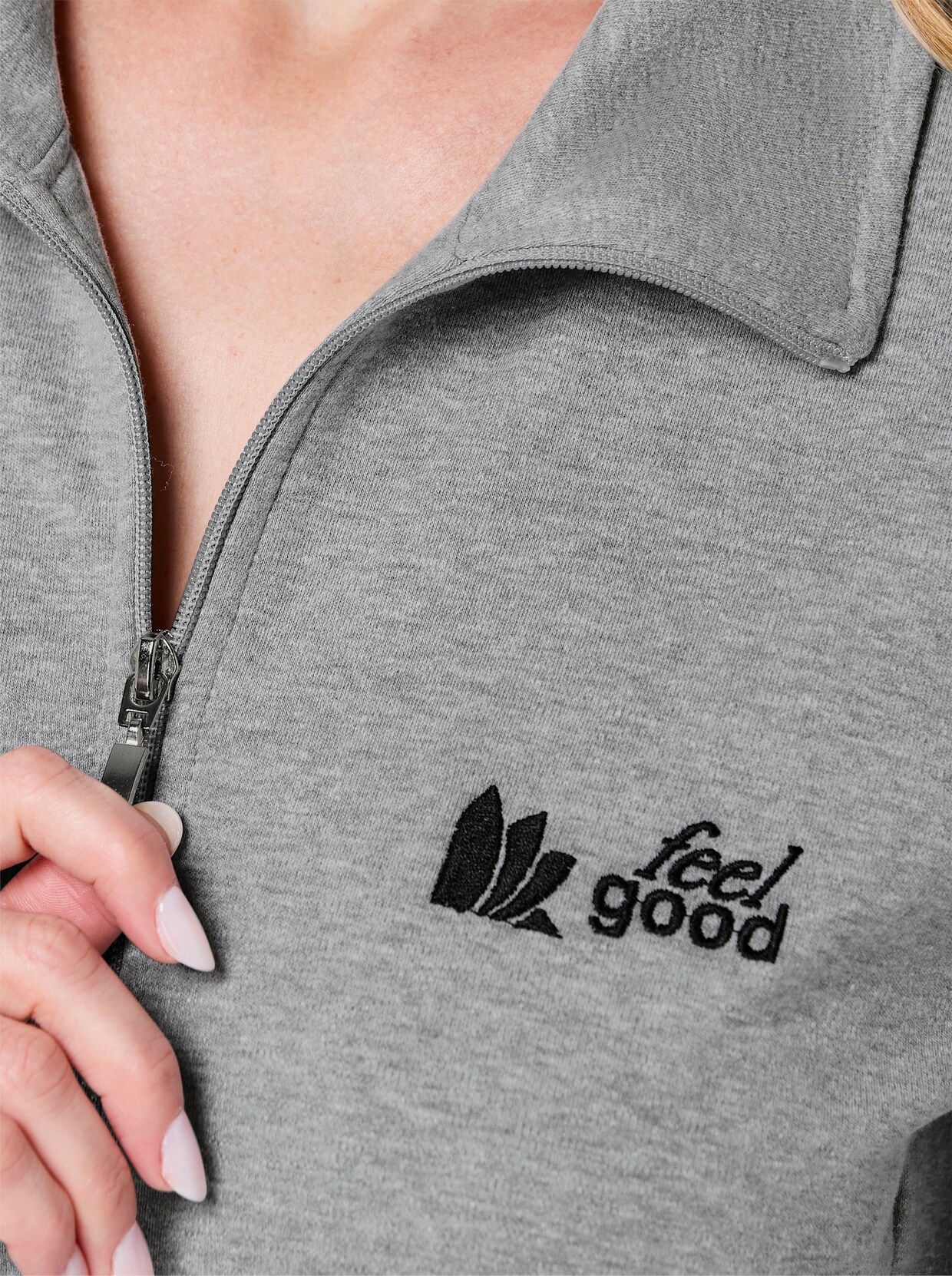 feel good Jacke - grau-meliert-schwarz