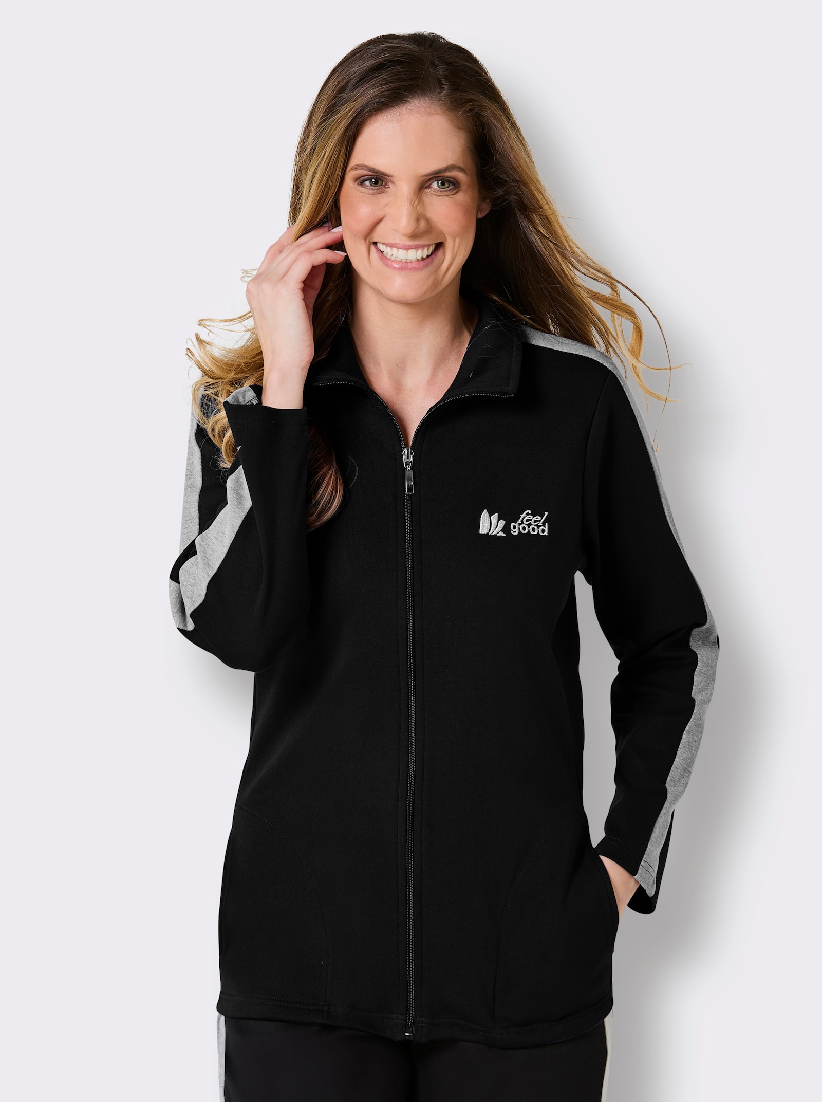feel good Jacke - schwarz-steingrau