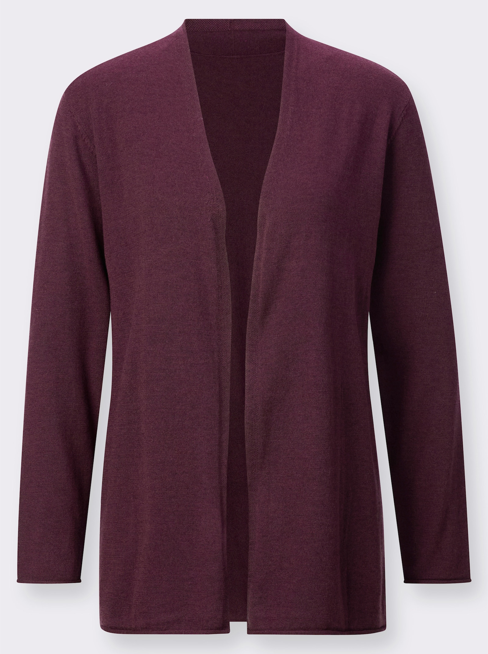 Strickjacke mit 5% Kaschmir - burgund-meliert