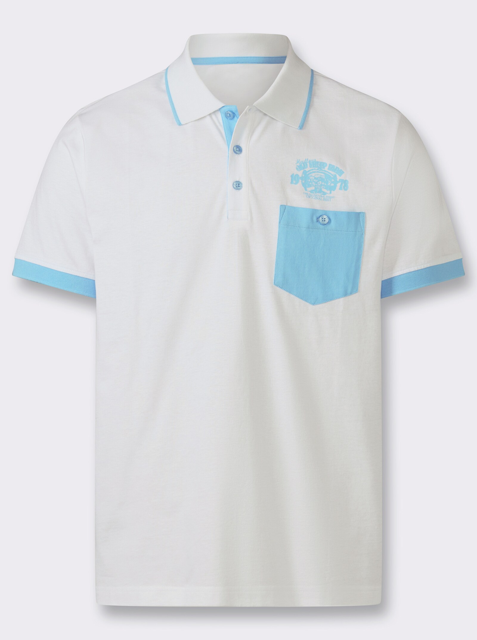Poloshirt mit kontrastfarbigen Details - weiß