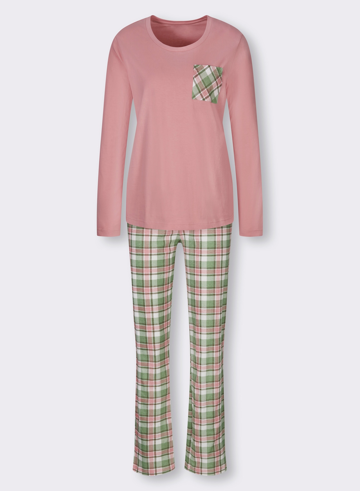 wäschepur Pyjama - rozenkwarts/eucalyptus geruit