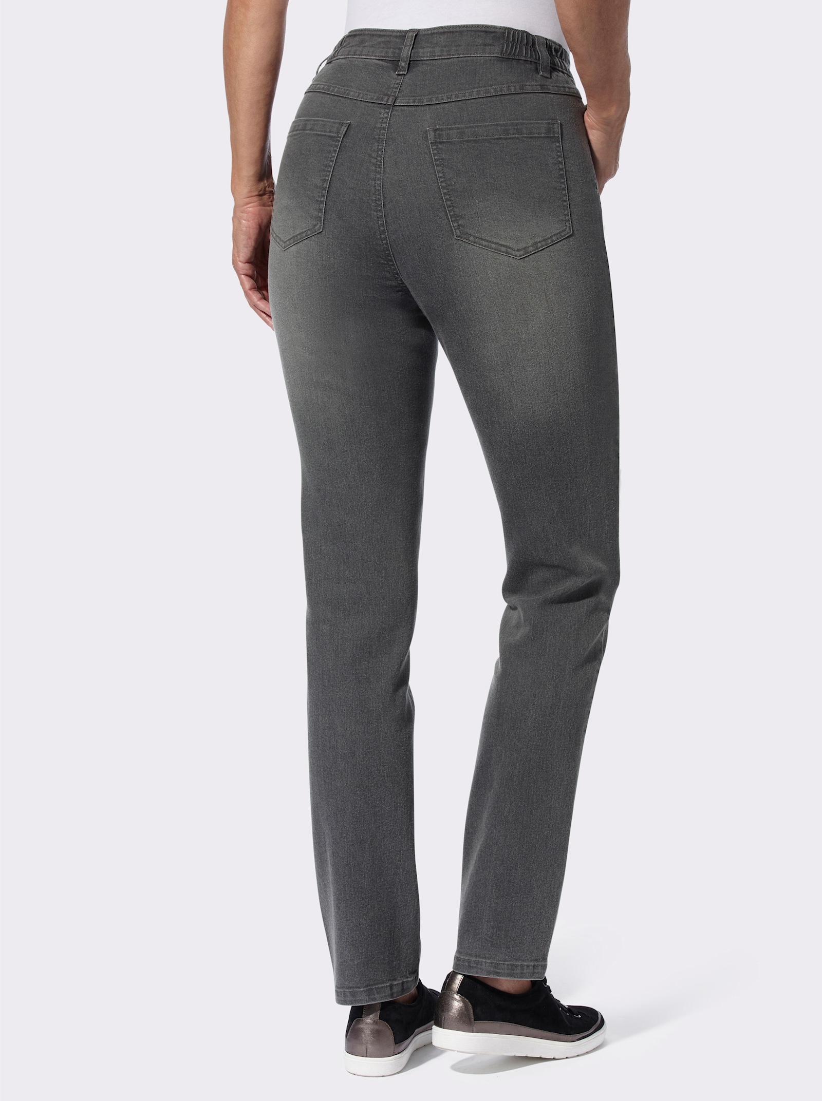 Jeans mit rückwärtigem Dehnbund - grey-denim
