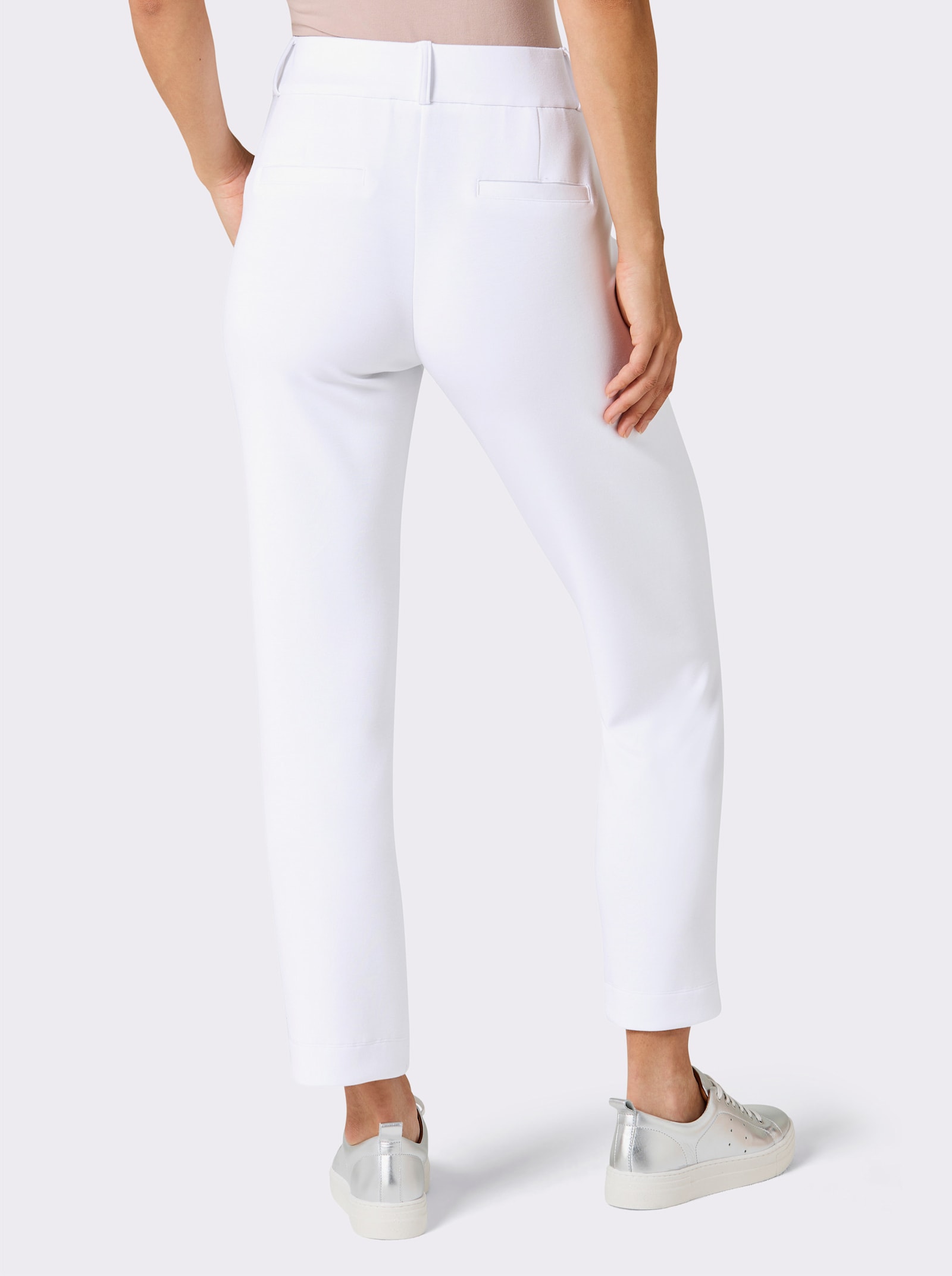 CREATION L PREMIUM Jerseyhose mit Biesen - weiß