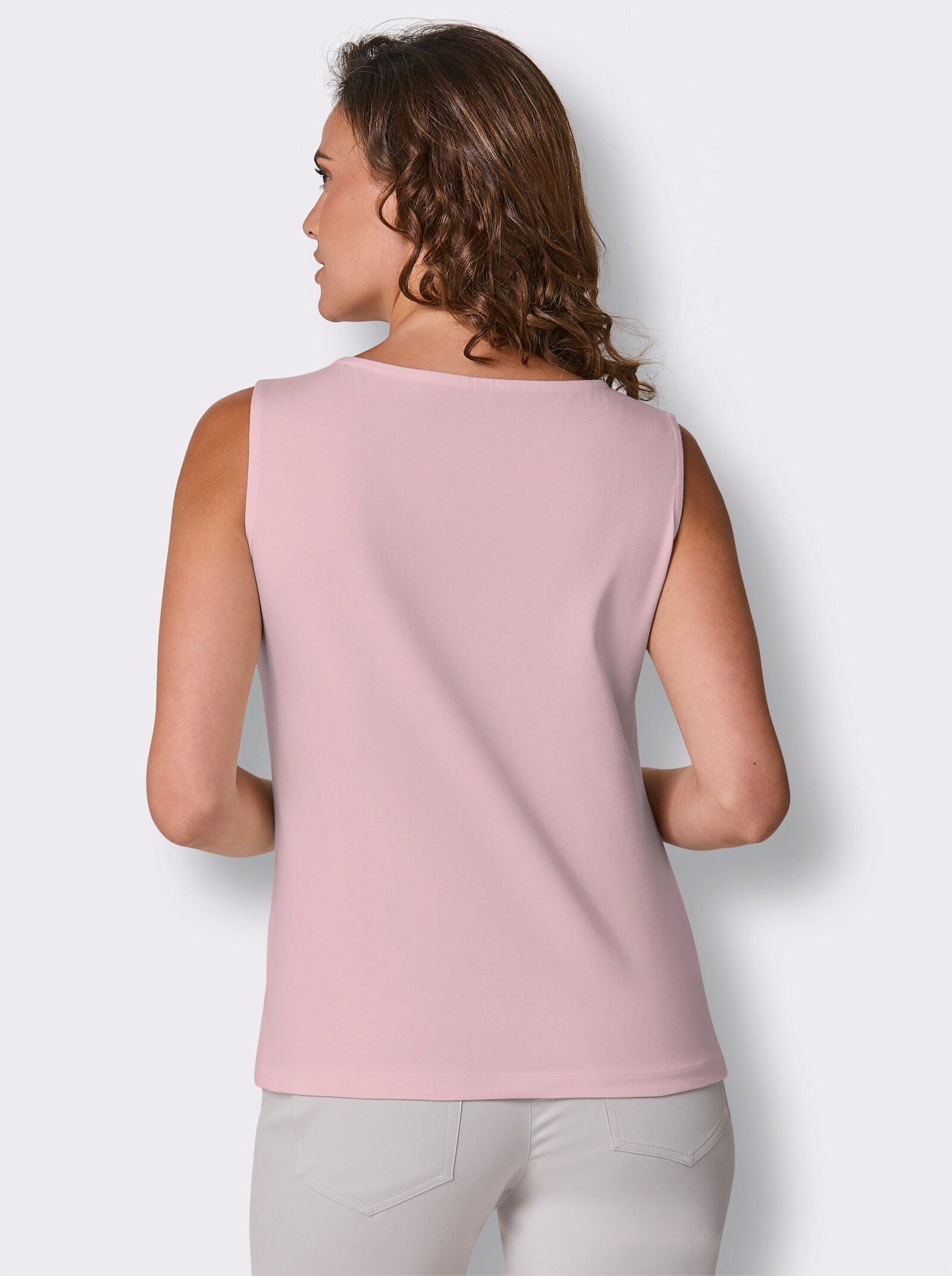 CREATION L PREMIUM Shirttop mit Glitzersteinchen - rosé