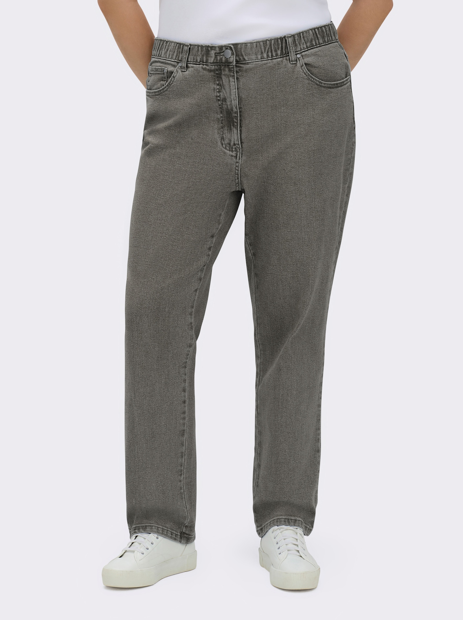 5-Pocket-Jeans mit innenliegendem Dehnbund - grey-denim