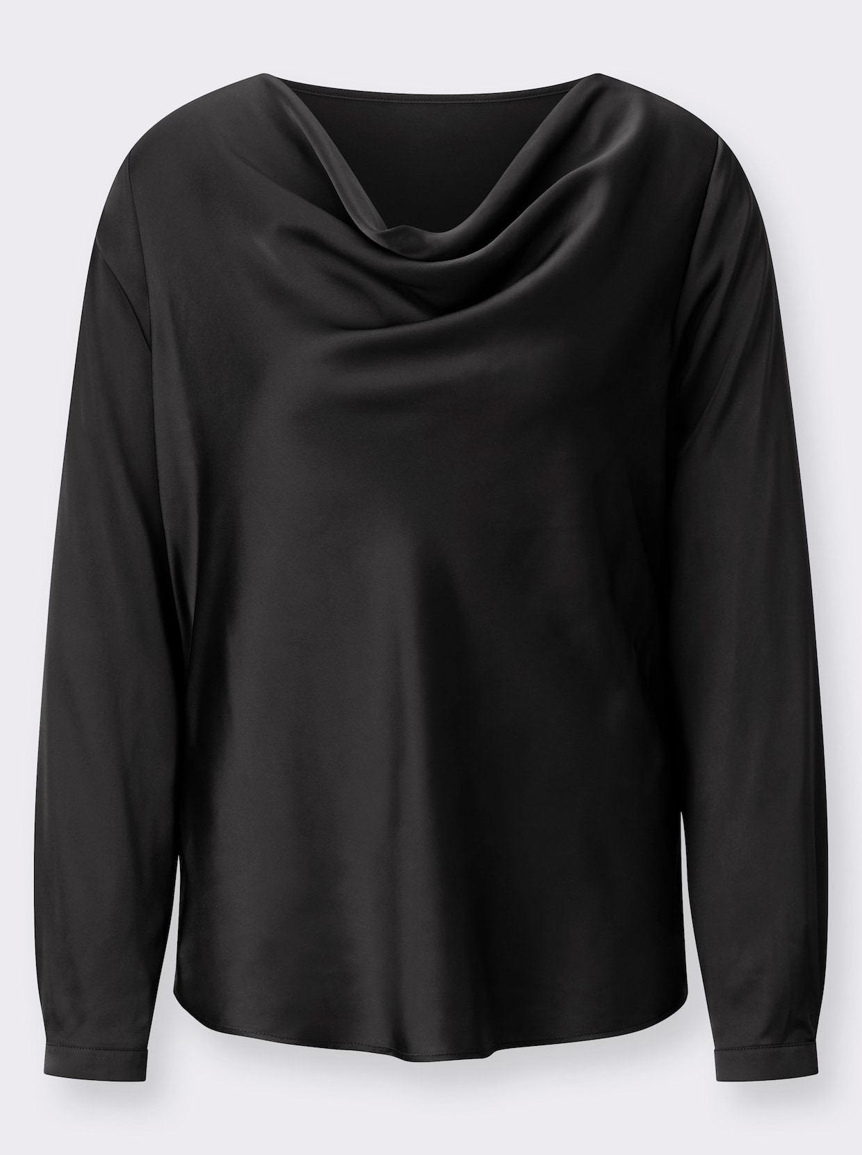 Satinbluse - schwarz