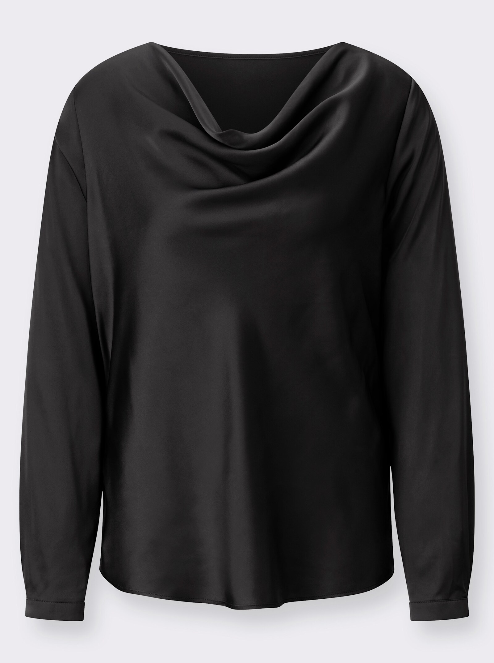 Satinbluse mit edlem, mattem Schimmer - schwarz