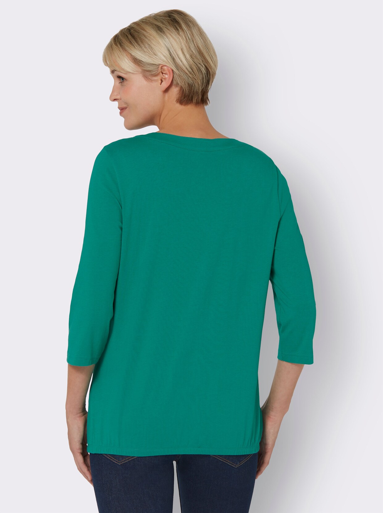 Shirt met 3/4-mouw - smaragdgroen