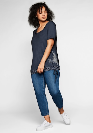 sheego Kurzarmshirt - marine