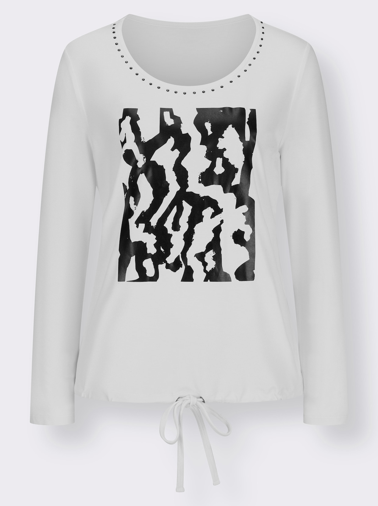 Shirt - wit/zwart geprint