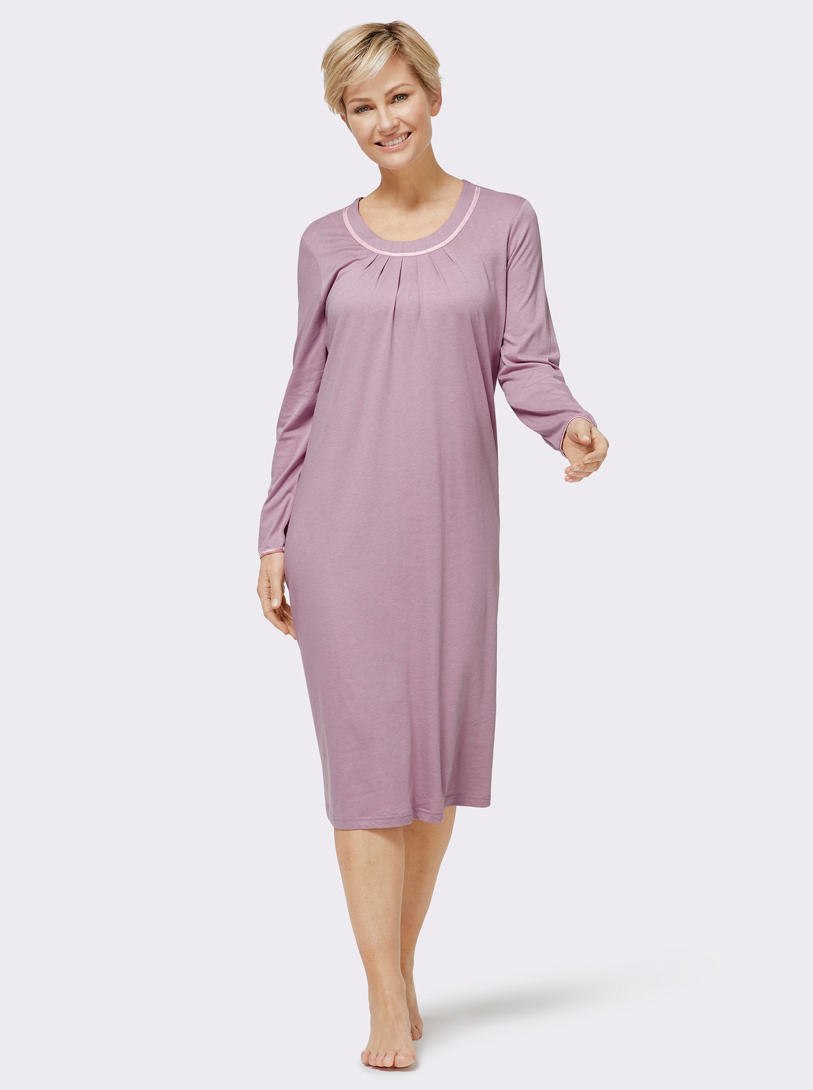 wäschepur Nachthemd met satijnband - mauve