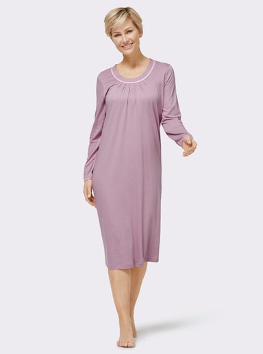wäschepur Nachthemd mit Satinband - mauve