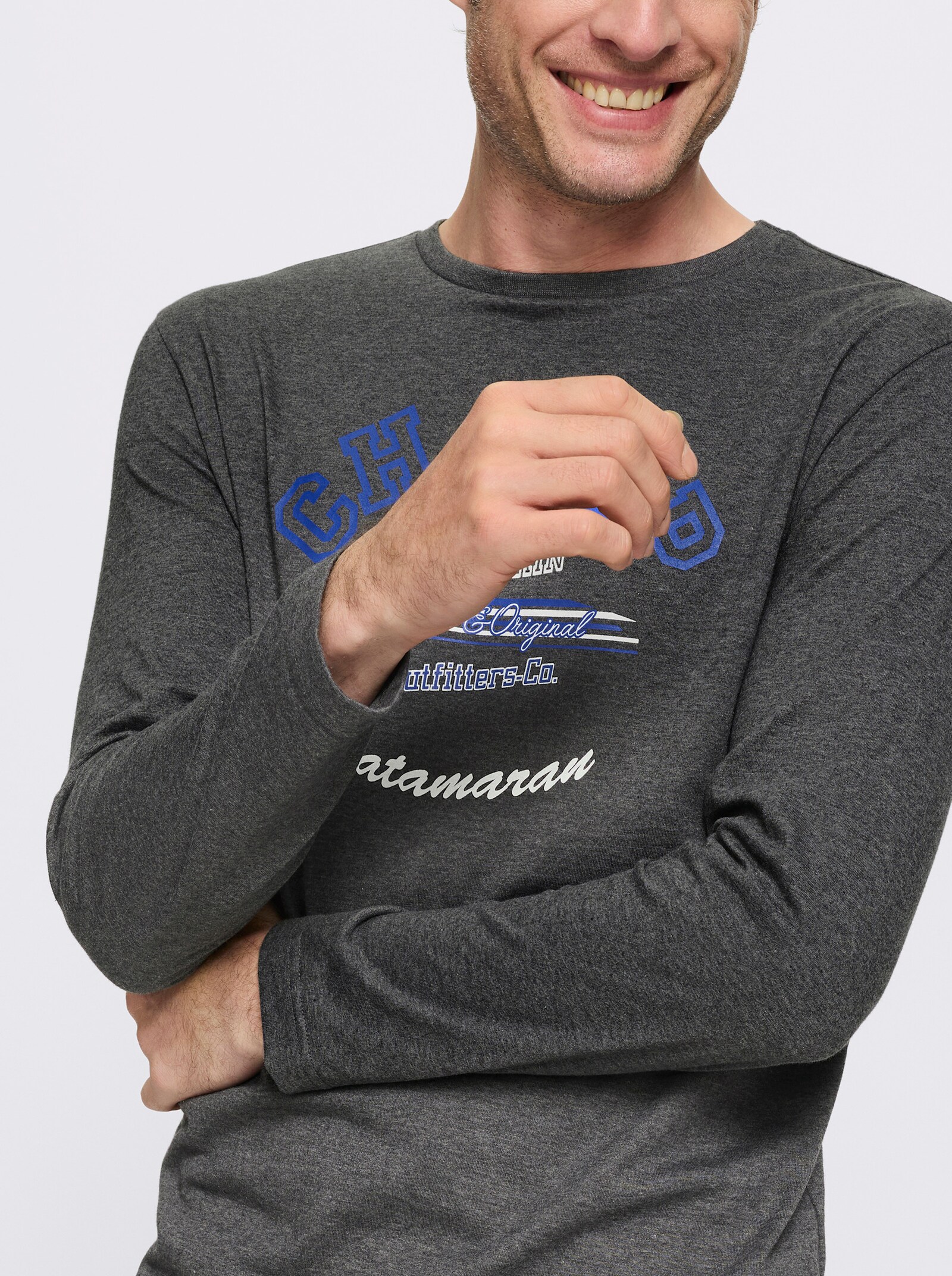 Catamaran Langarmshirt - graphit-bedruckt