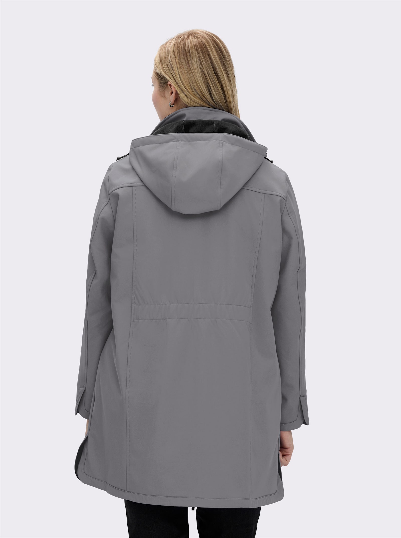 Softshelljacke mit Gummizug im Rücken - grau