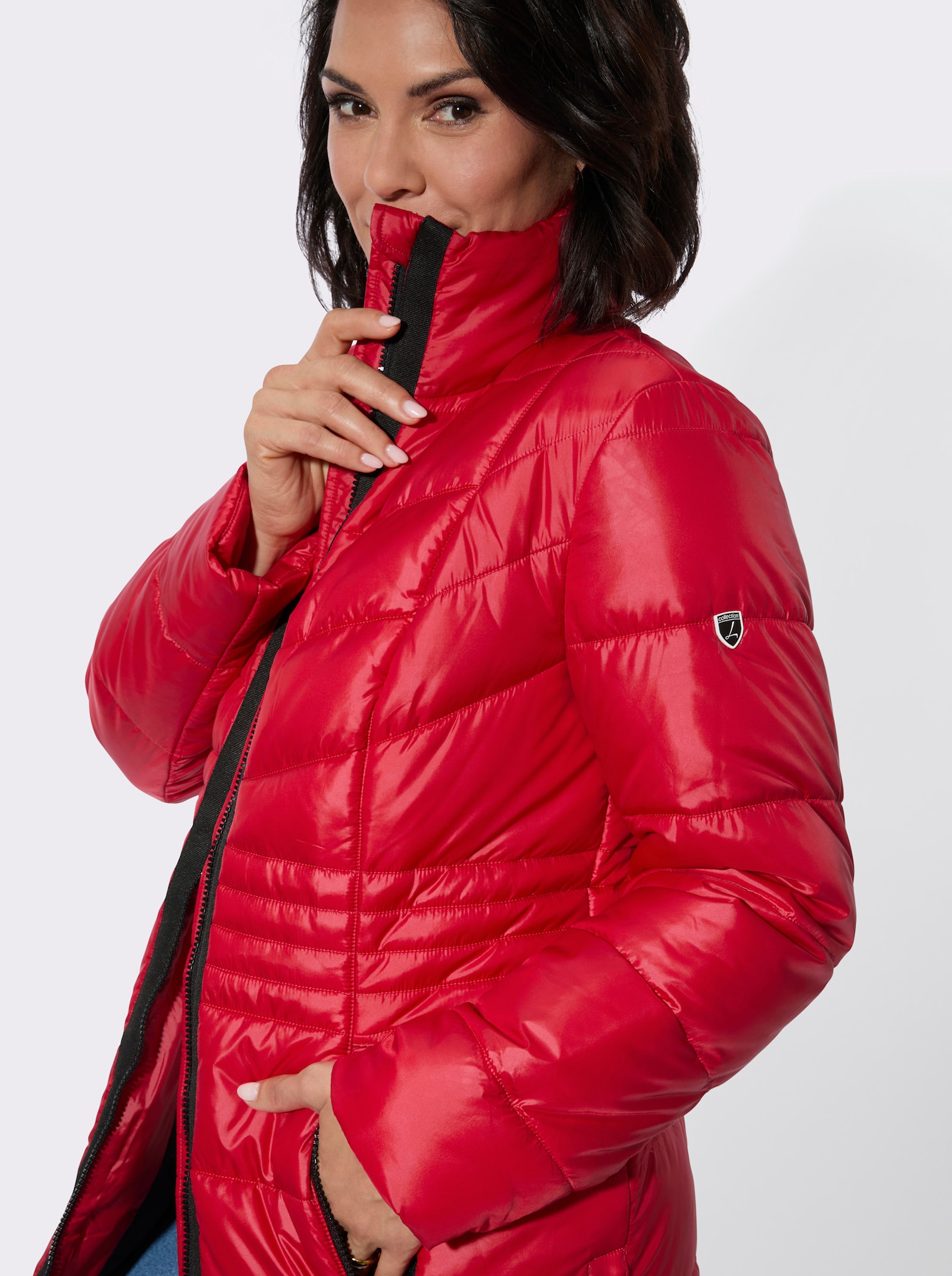 Winterjacke mit schmeichelnder Steppung - rot