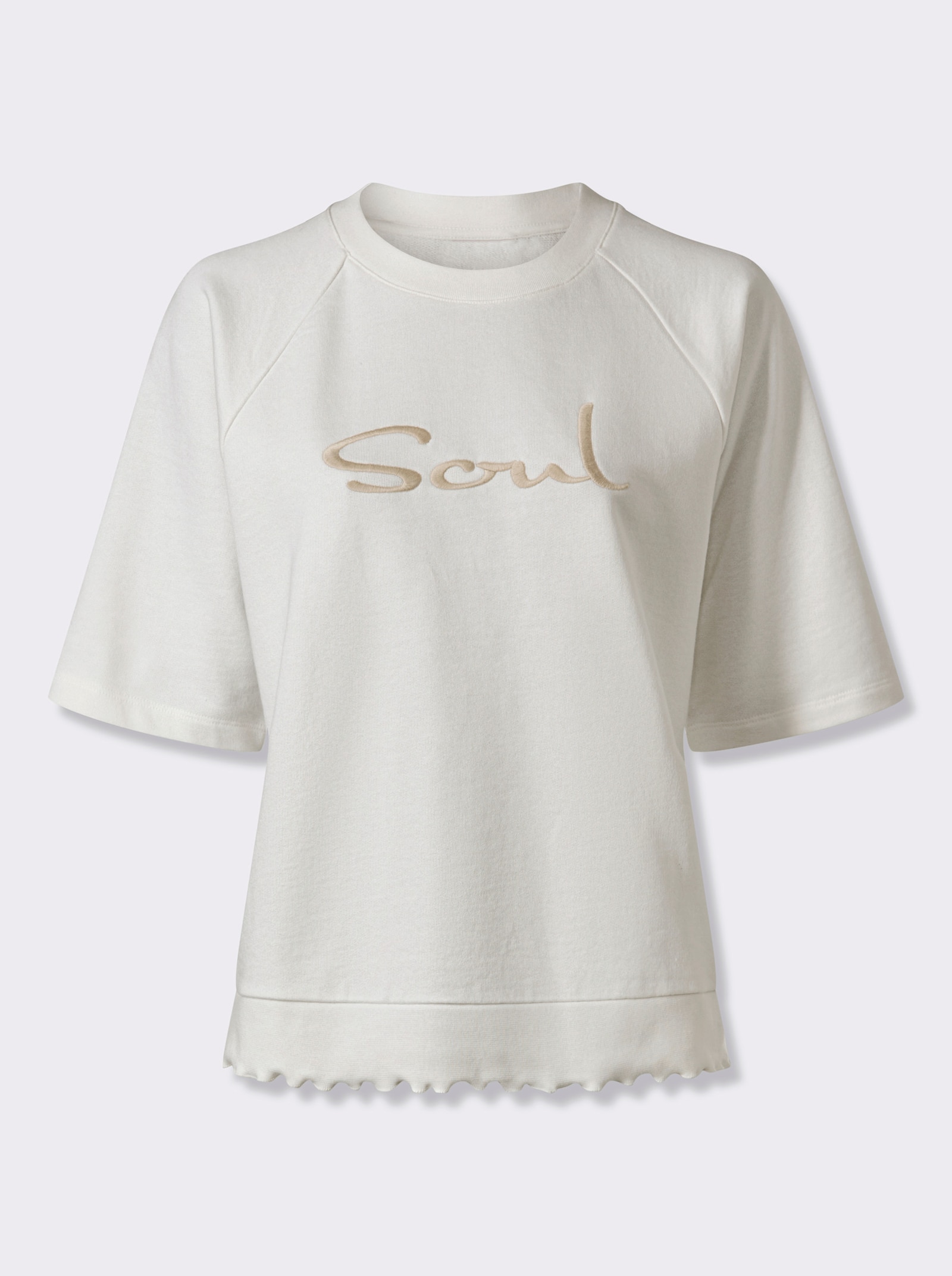 heine Sweatshirt mit Rüschensaum - ecru