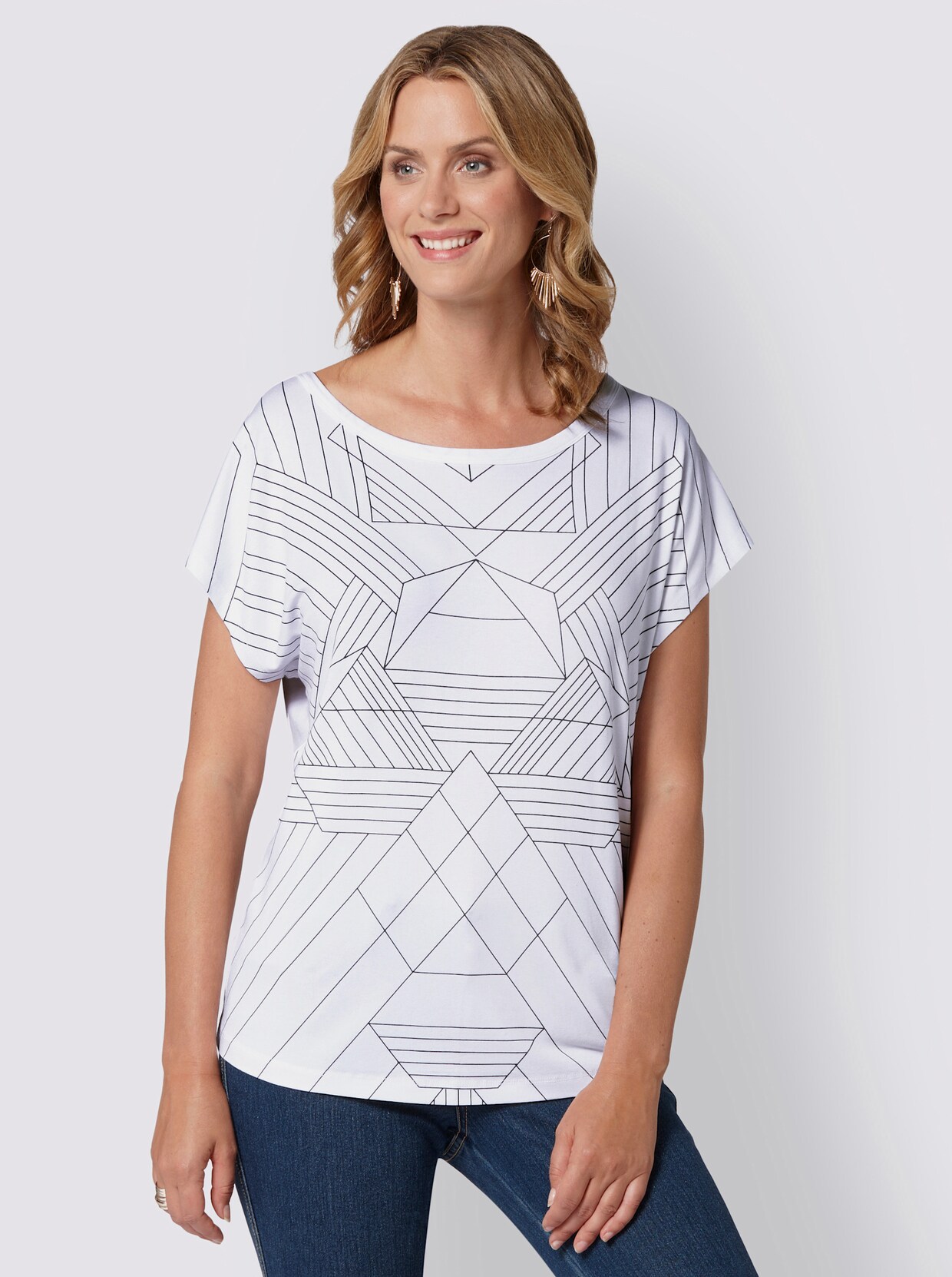 T-shirt imprimé - Blanc-gris imprimé