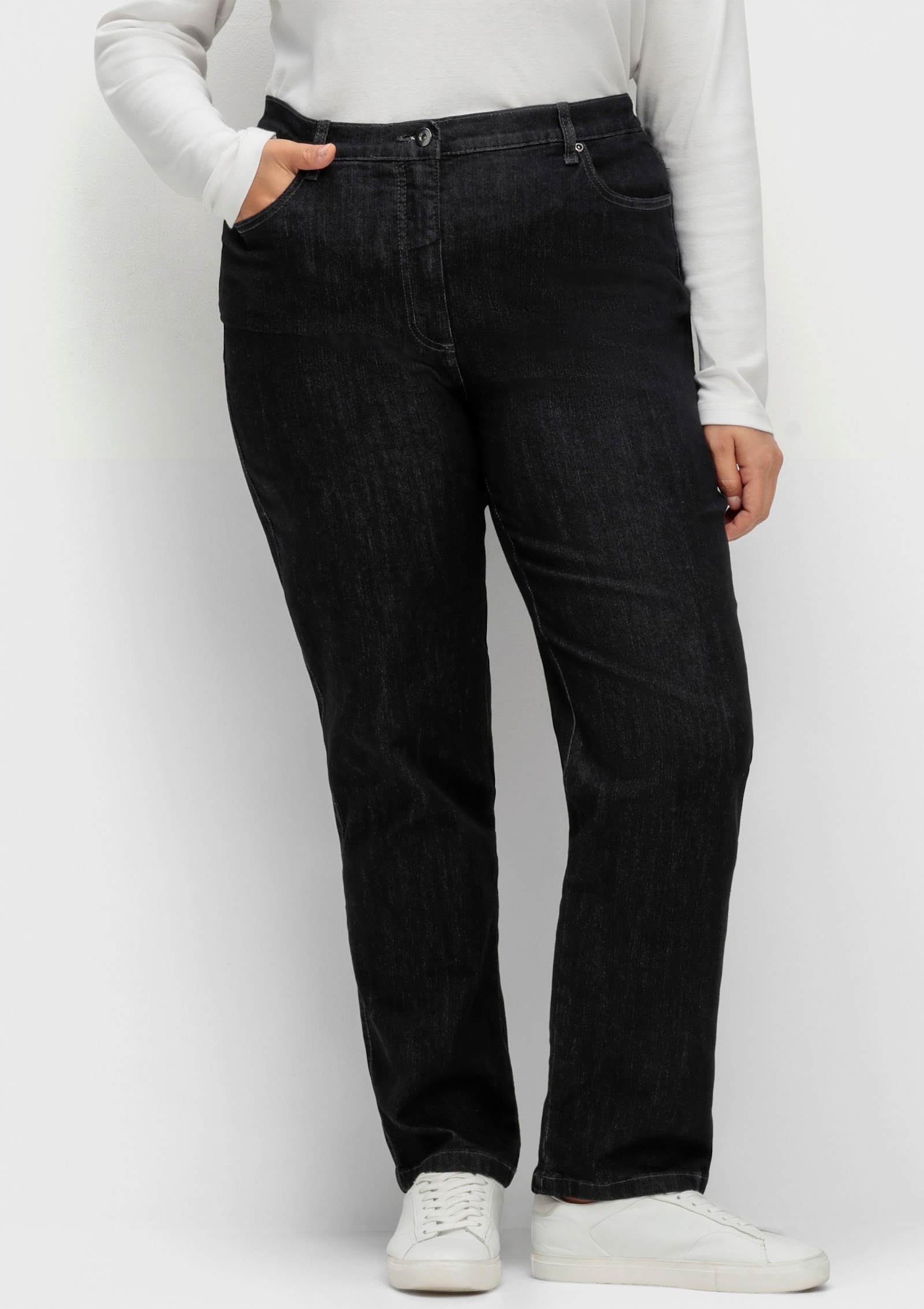 5-Pocket-Jeans mit Stretch-Anteil - black-denim
