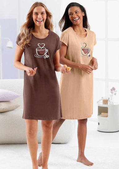 wäschepur Sleepshirts - camel + schoko