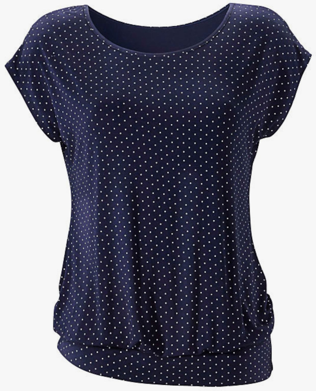 LASCANA T-shirt long - marine-à pois