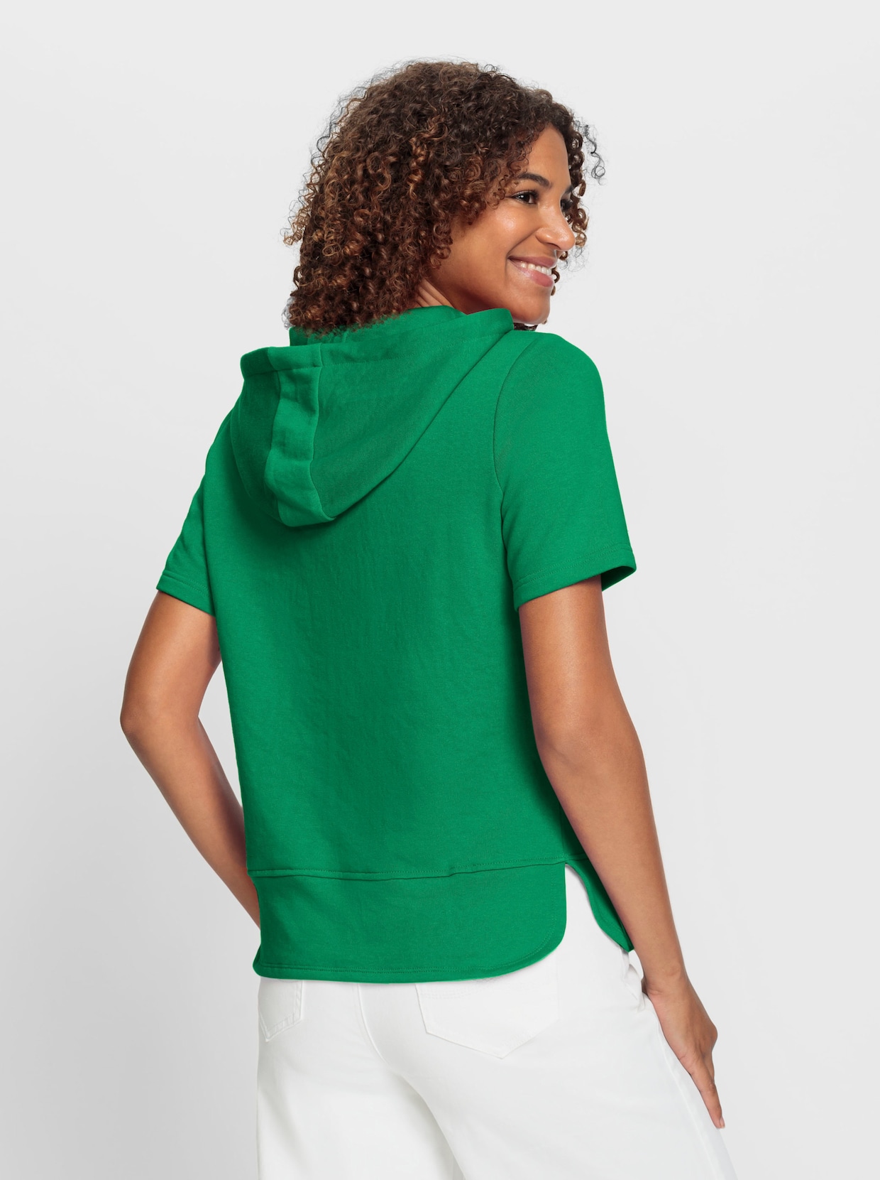 sweatshirt - grasgroen/wit bedrukt
