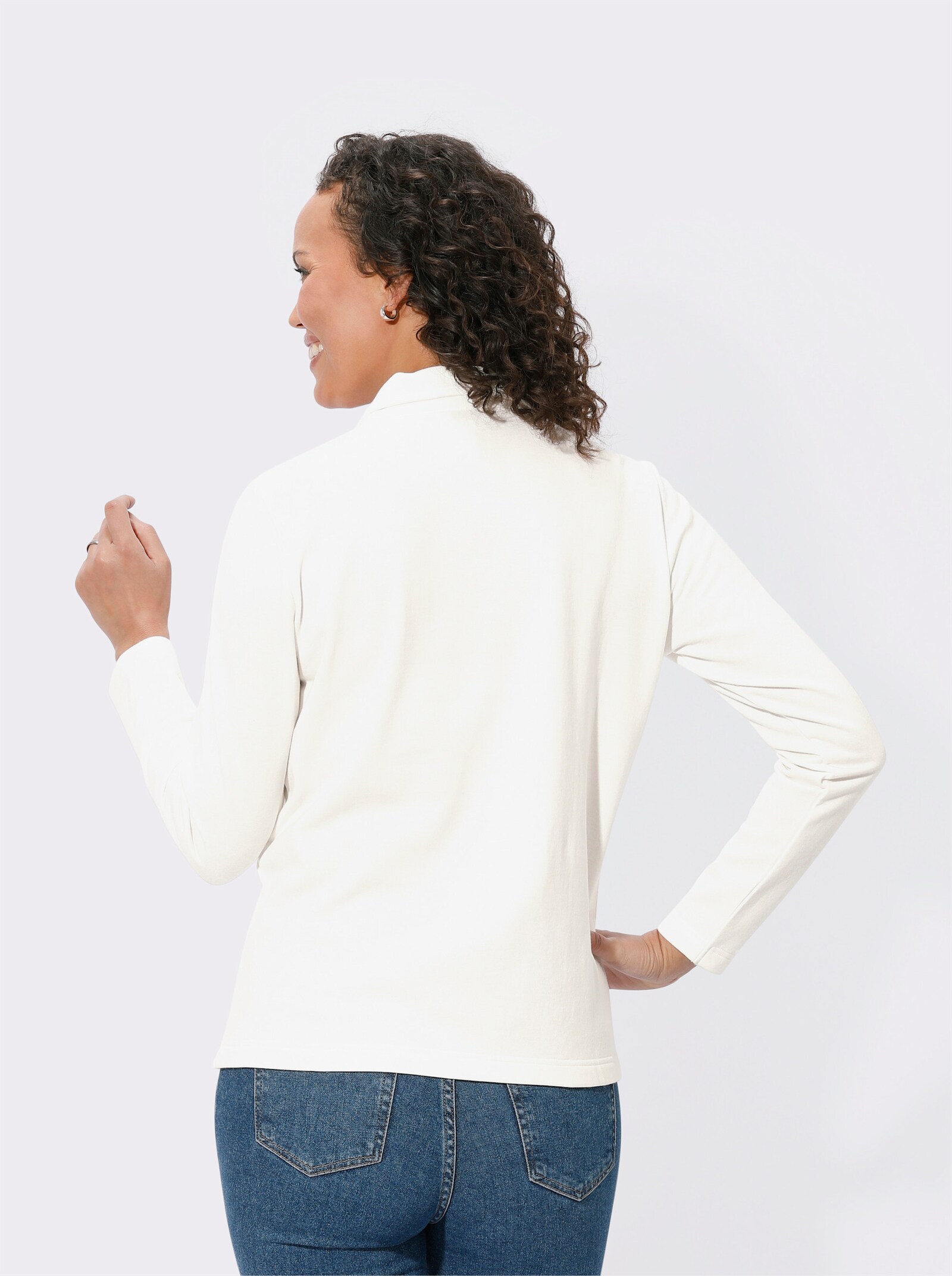 Troyer mit kurzem Reißverschluss - ecru