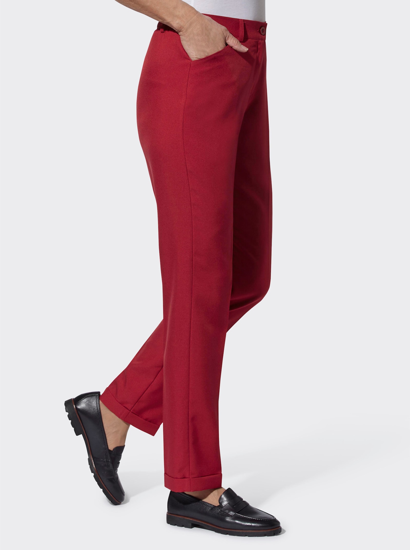 Hose mit Bügelfalten, pflegeleicht - kirsche