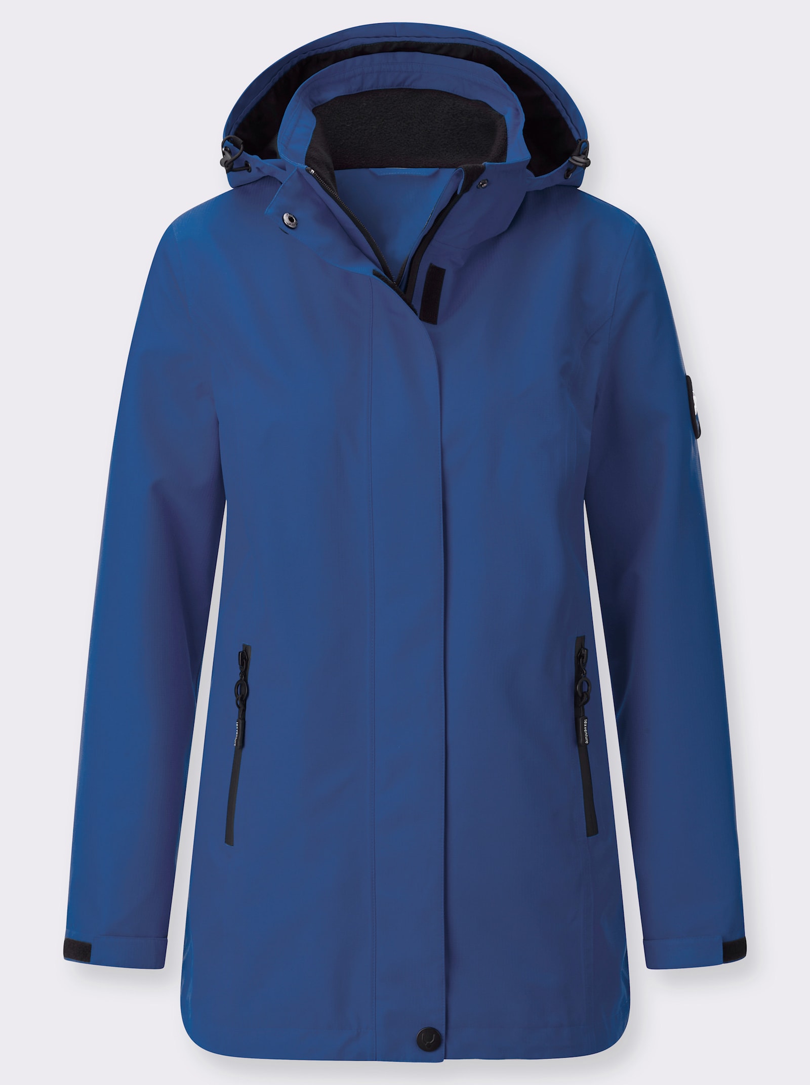 Funktionsjacke mit Reißverschluss-Taschen - jeansblau