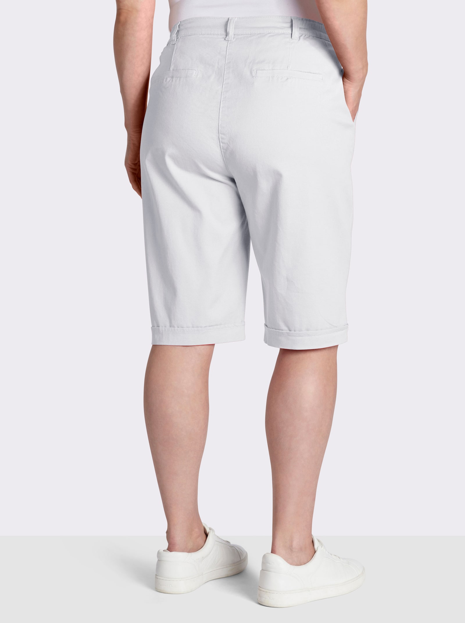 Jeansbermudas mit Dehnbund hinten - weiß
