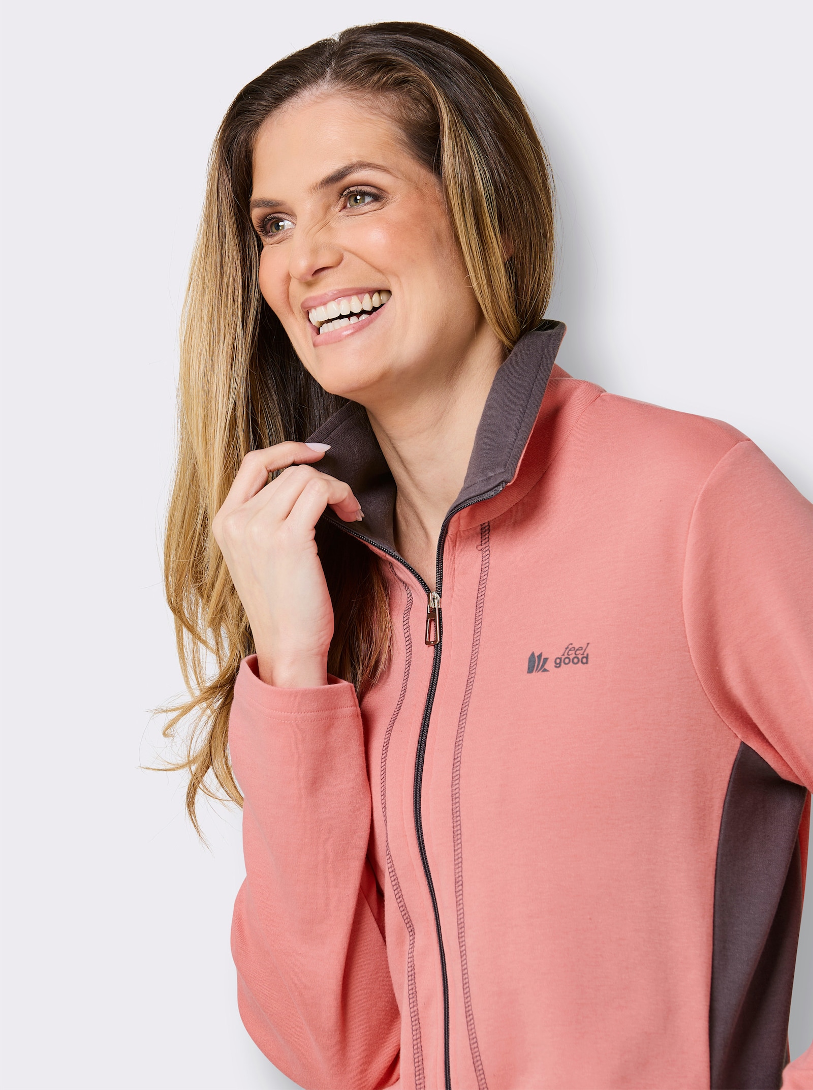 feel good Hausanzug - flamingo-anthrazit