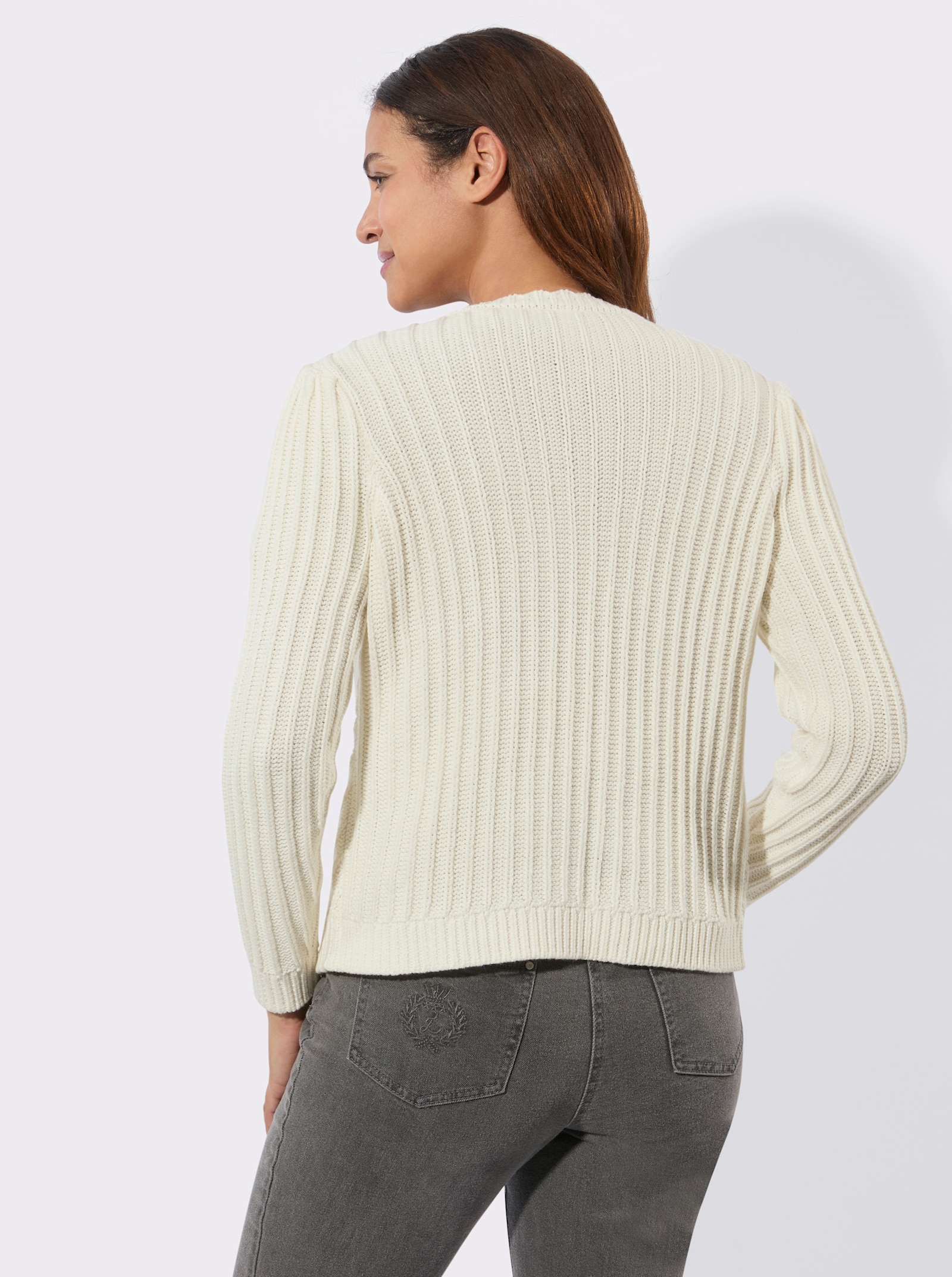 Strickjacke im Landhaus-Stil - champagner