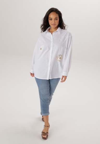 Aniston PLUS Hemdbluse - weiß