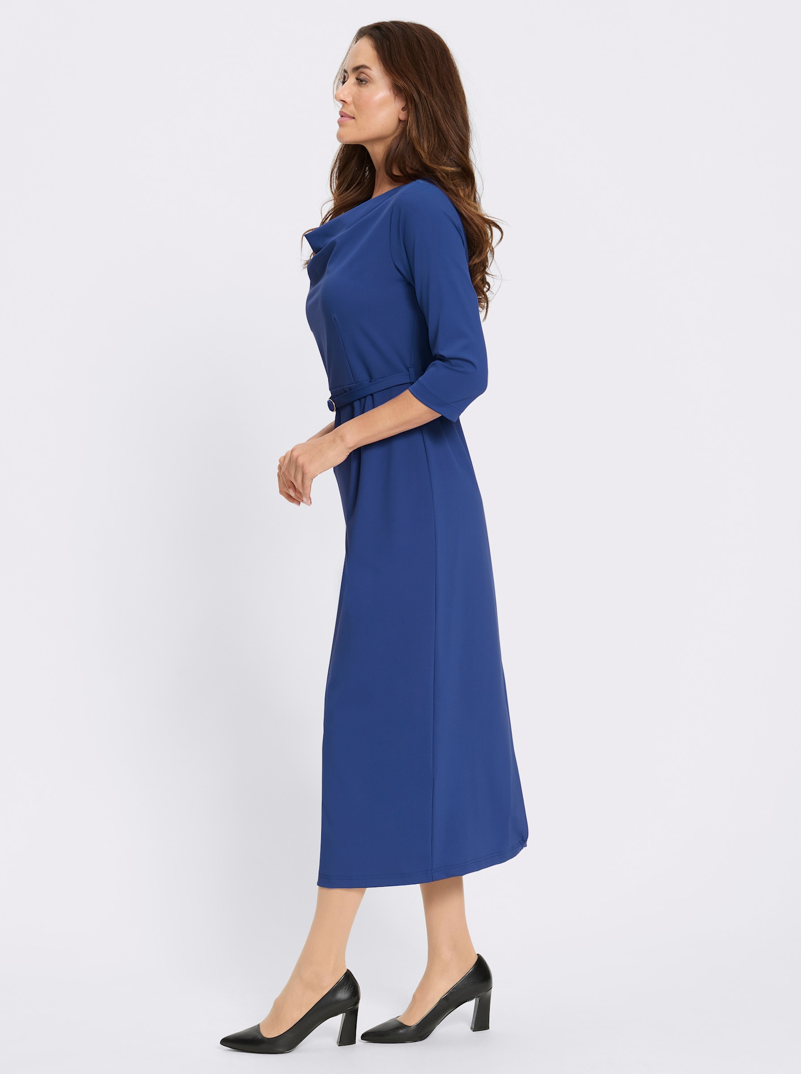 heine Jerseykleid mit Gehschlitz hinten - royalblau
