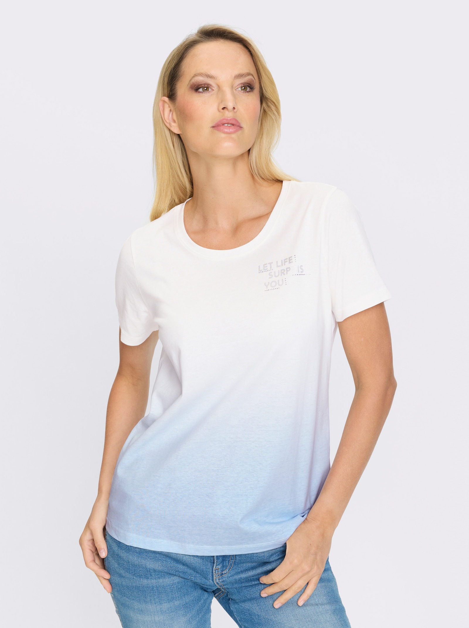 heine T-shirt à manches courtes avec dégradé de couleurs - écru