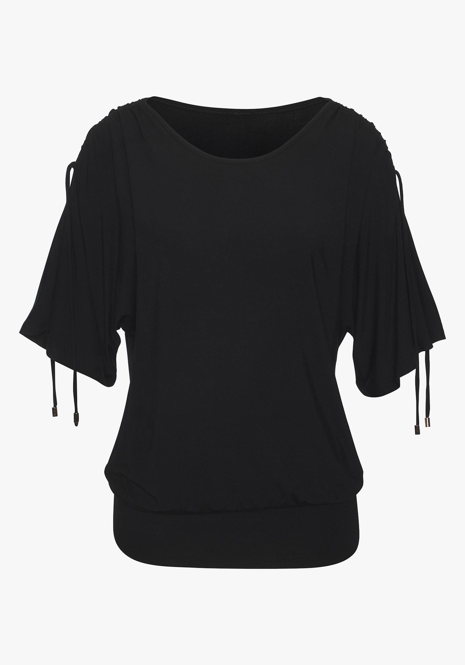 LASCANA Rundhalsshirt - schwarz