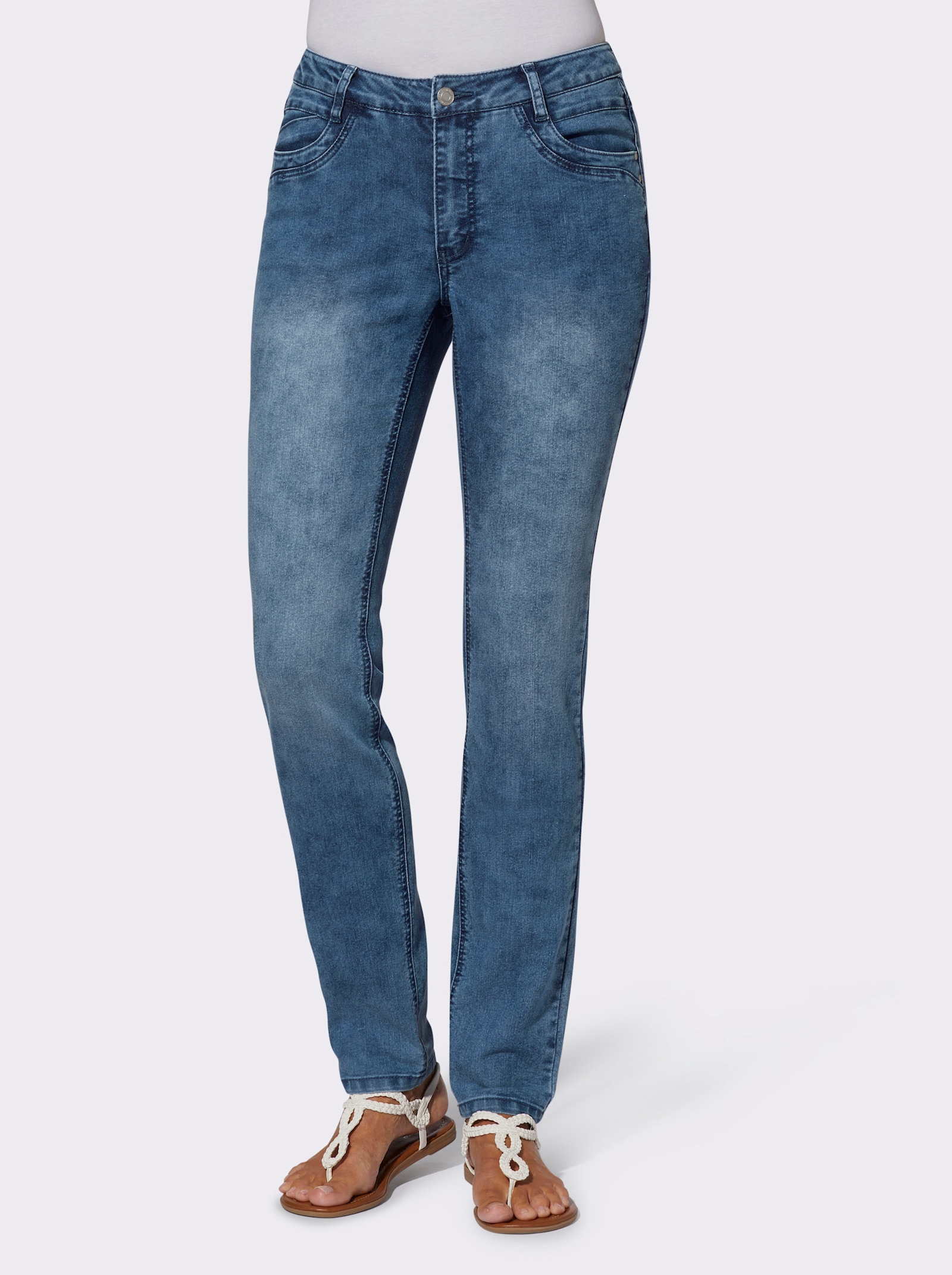 Jeans in Baumwoll-Stretch-Qualität - blue-stone-washed