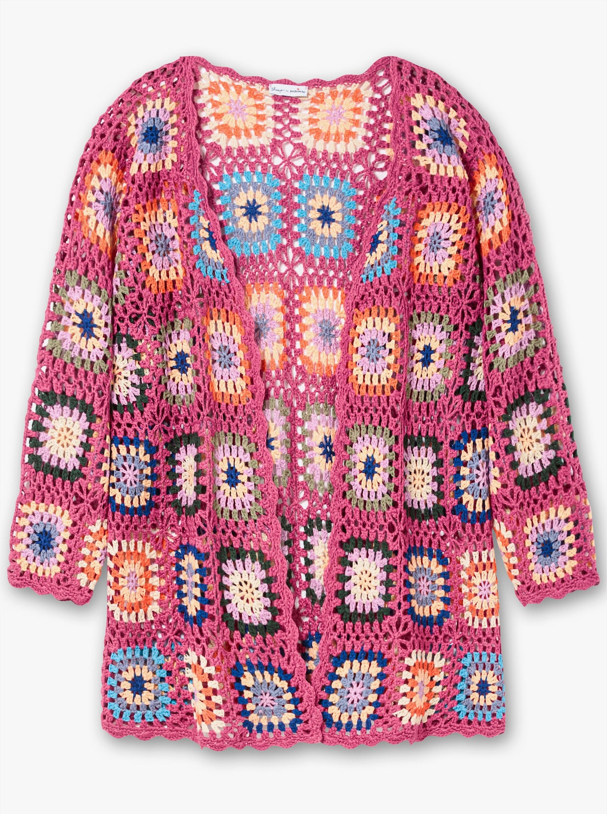 sheego by Joe Browns Lang gebreid vest - pink