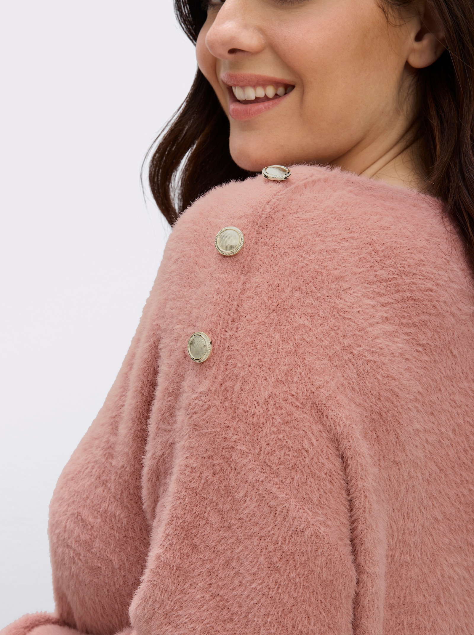 sheego Feinstrickpullover mit U-Boot-Ausschnitt - rosenholz