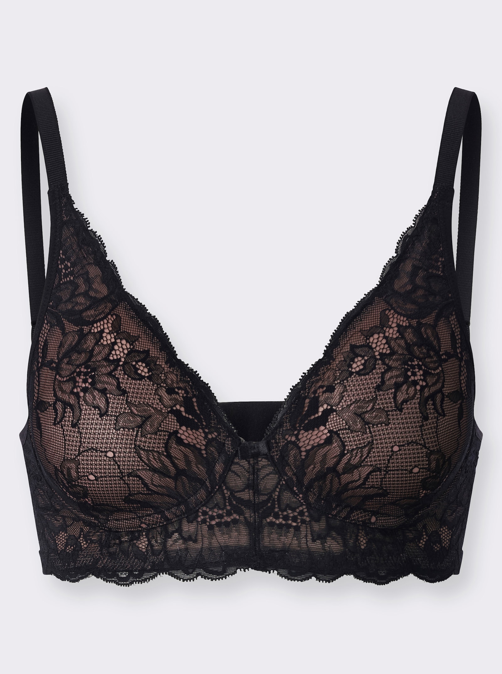 Triumph BH ohne Bügel mit elastischer Spitze - schwarz