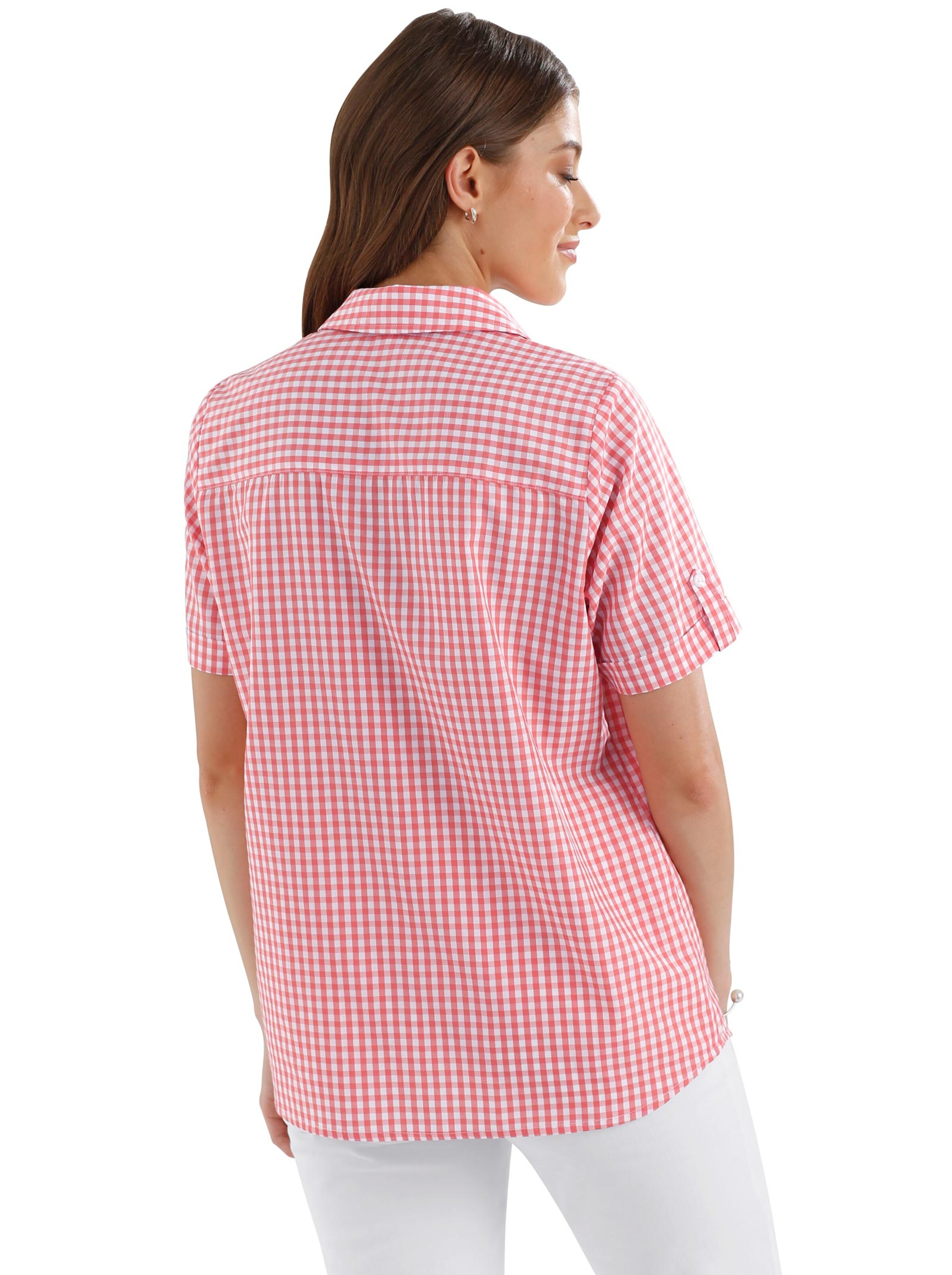 Bluse - apricot-kariert