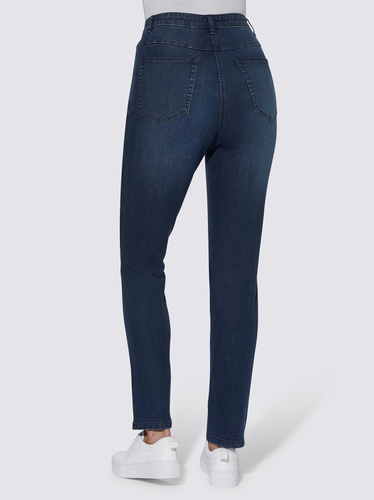 High-waist-Jeans - dark blue