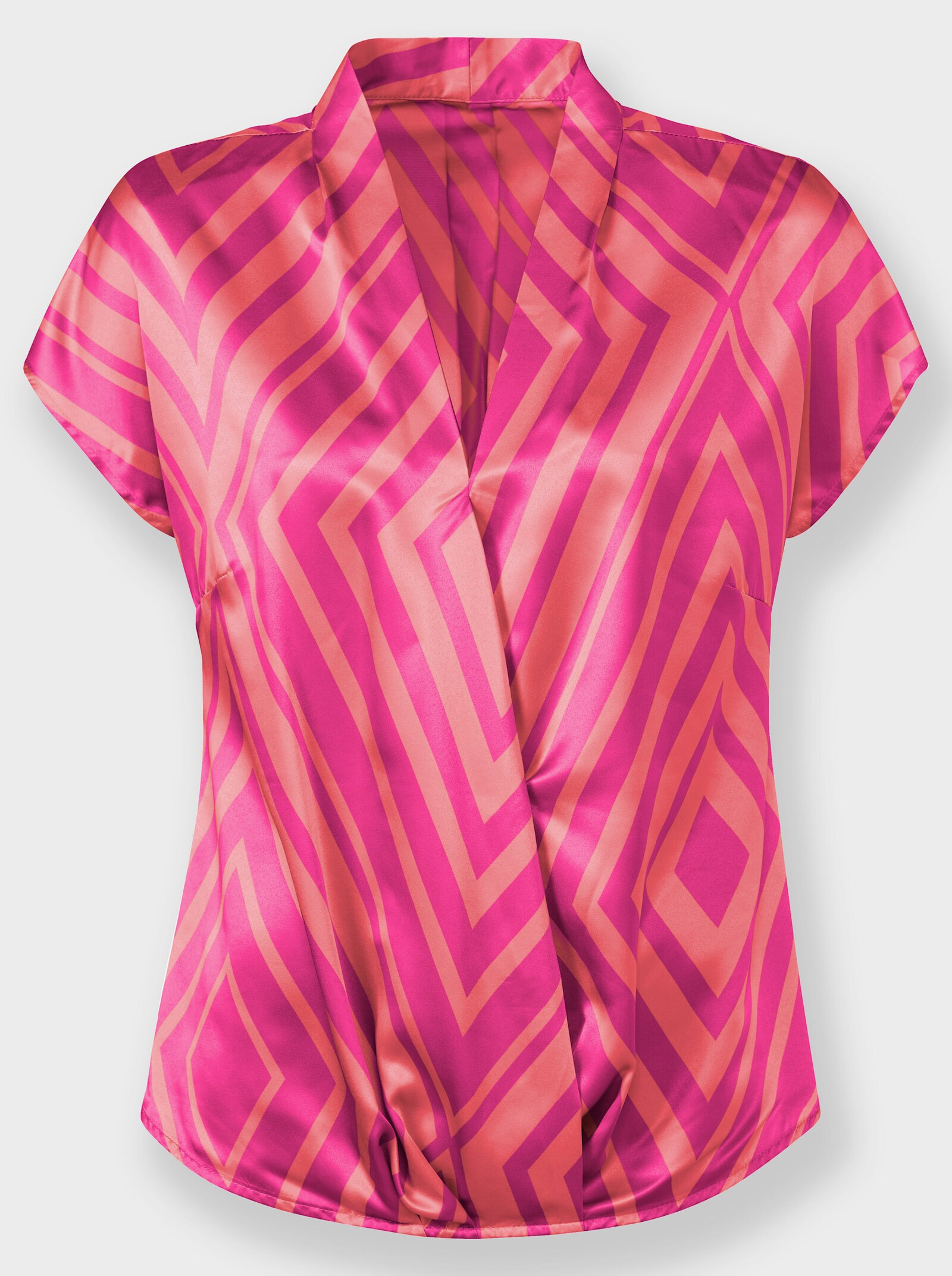 heine Druckbluse aus Satin - fuchsia-hummer-bedruckt